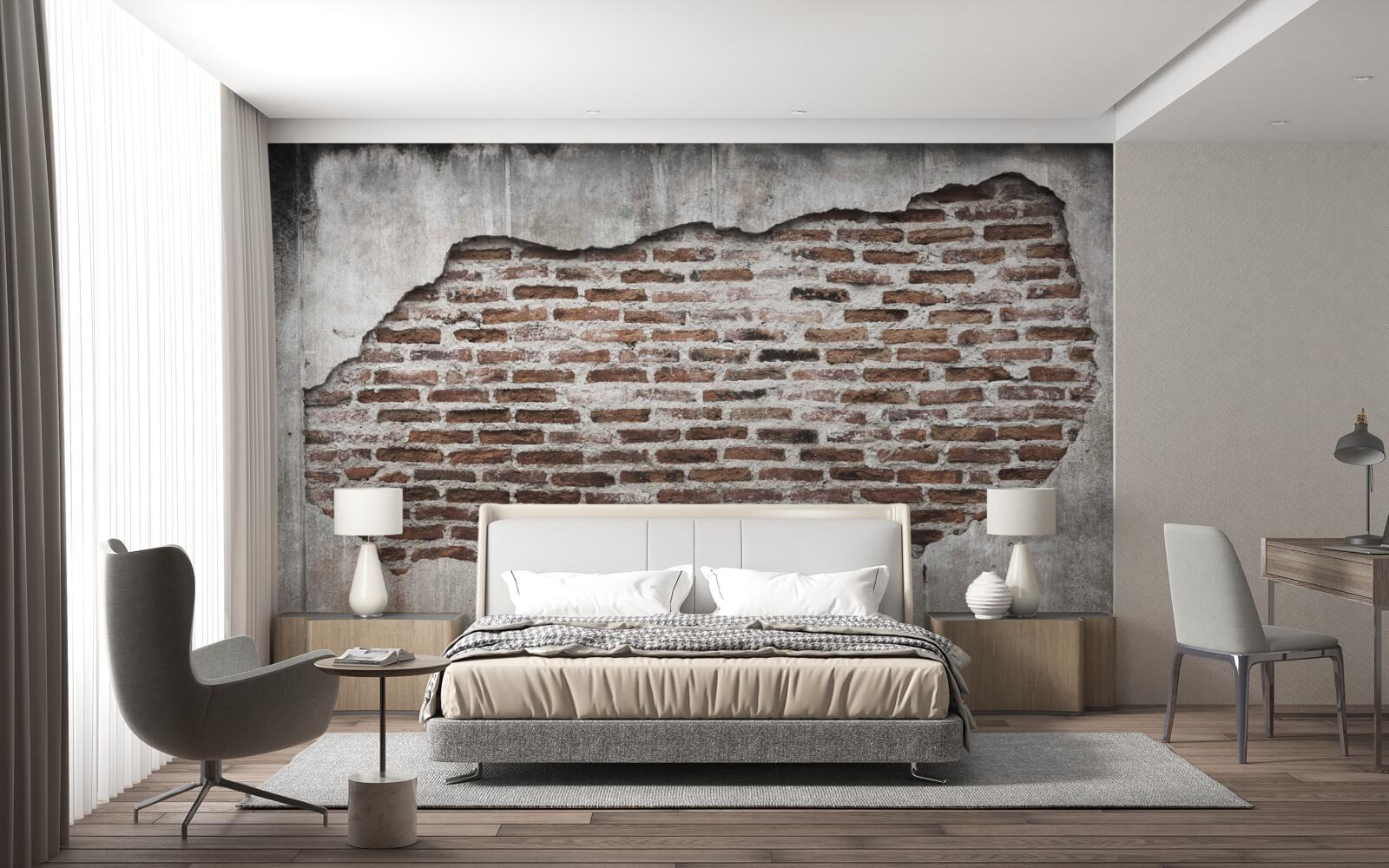 Fotobehang deel van een afgebrokkelde muur