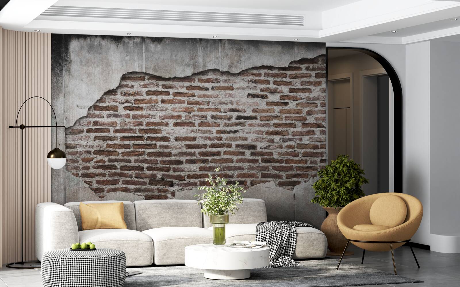 Fotobehang deel van een afgebrokkelde muur