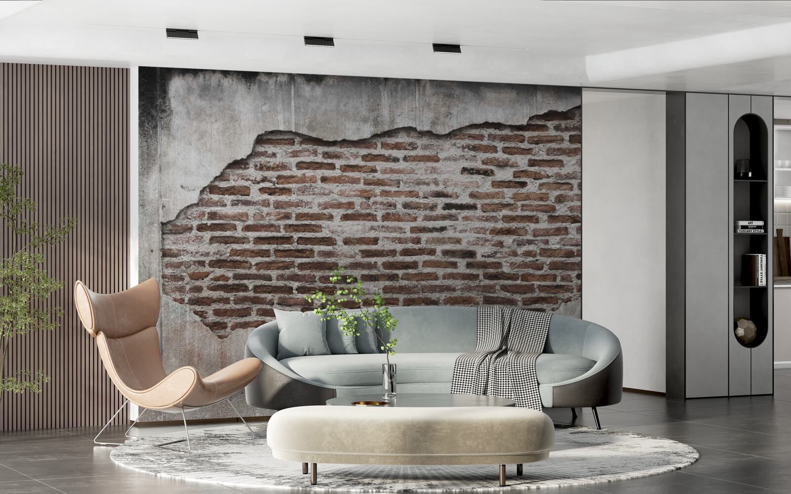 Fotobehang deel van een afgebrokkelde muur