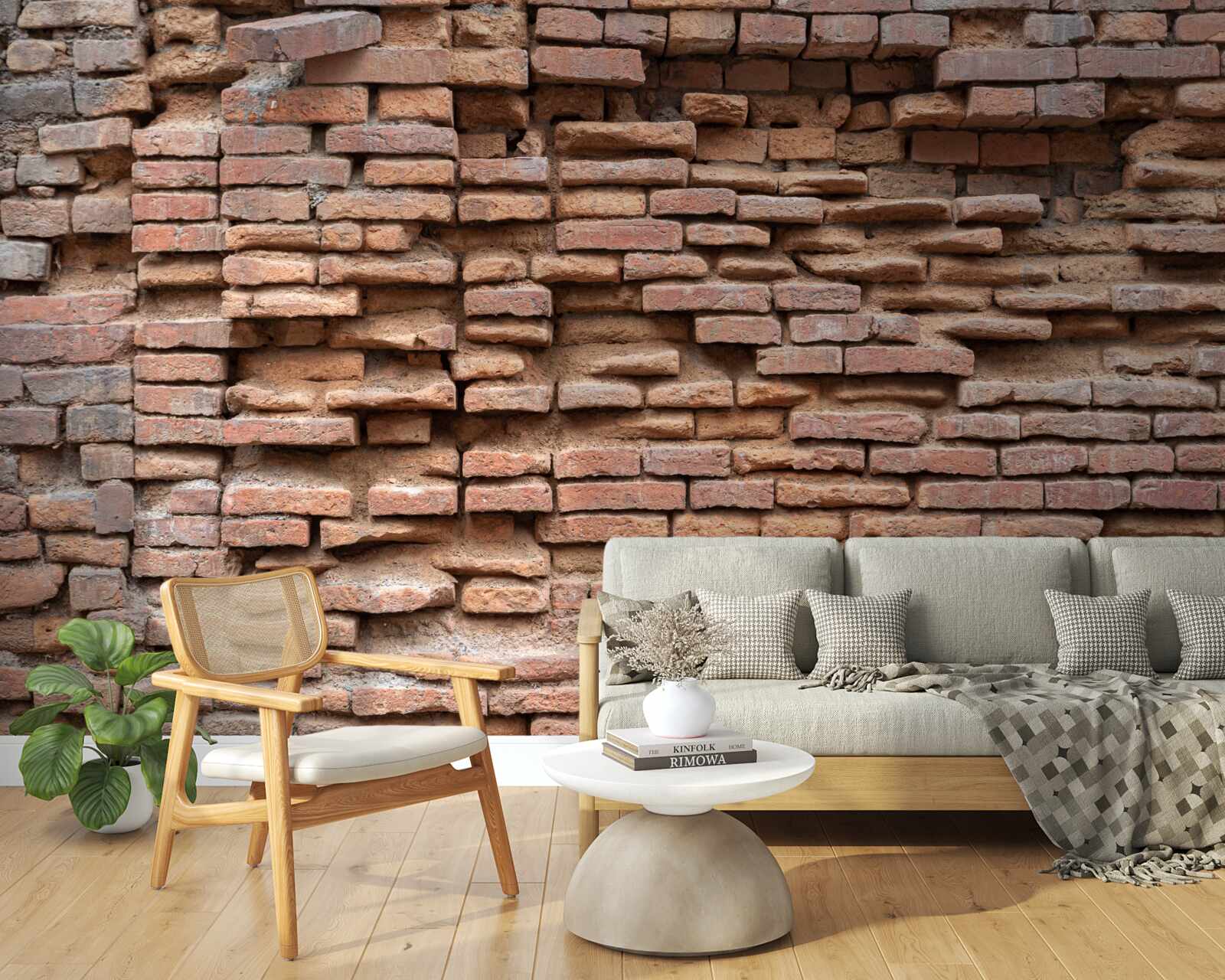 Fotobehang een muur van steen die afbrokkelt