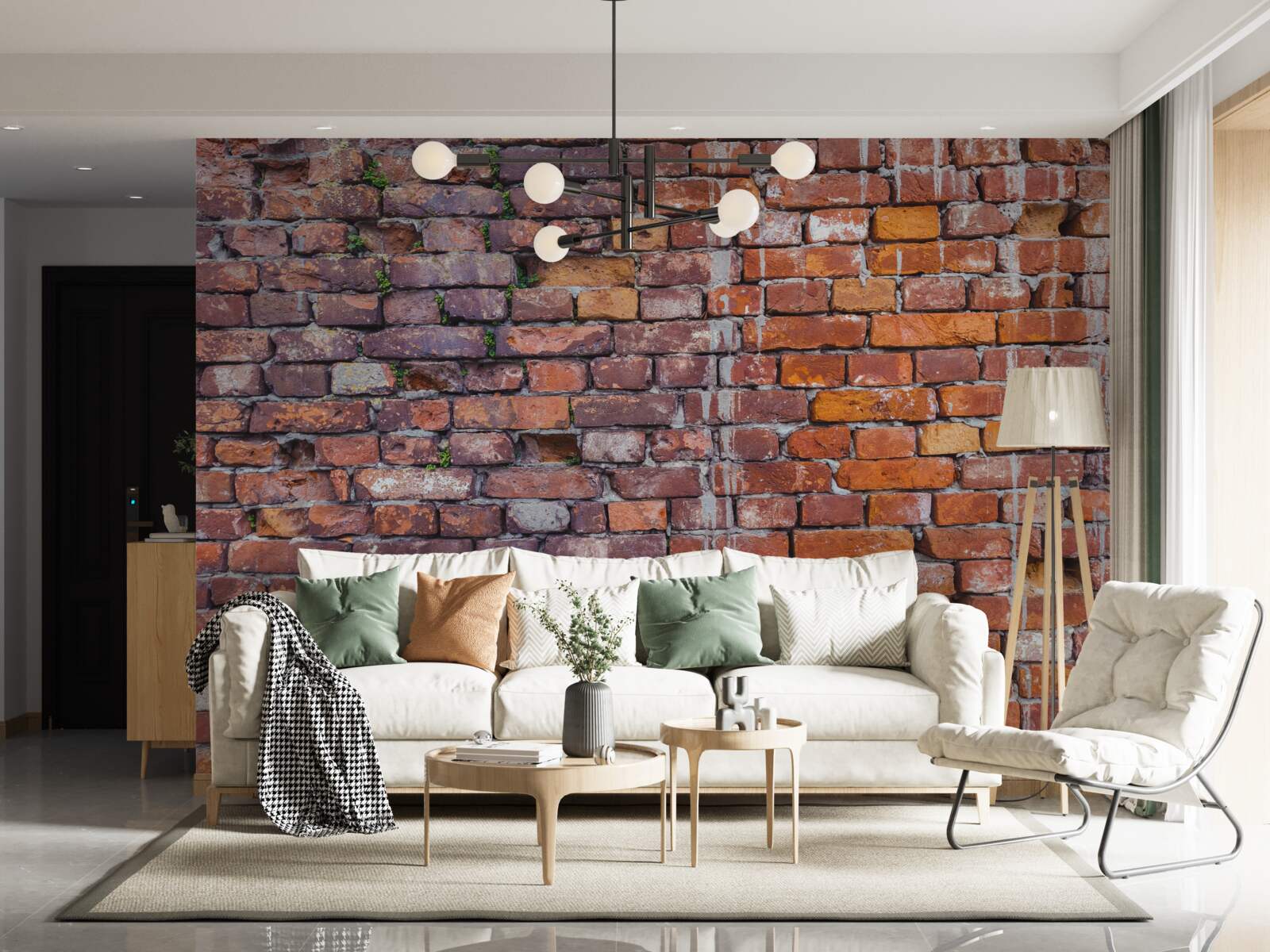 Fotobehang lekken op een historische bakstenen muur