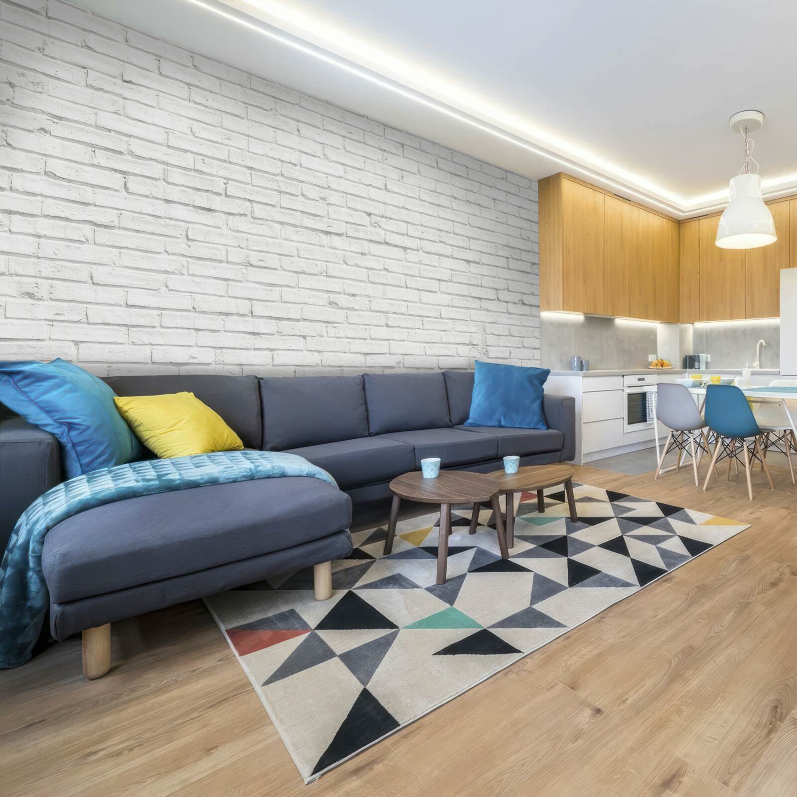 Fotobehang witte bakstenen basis