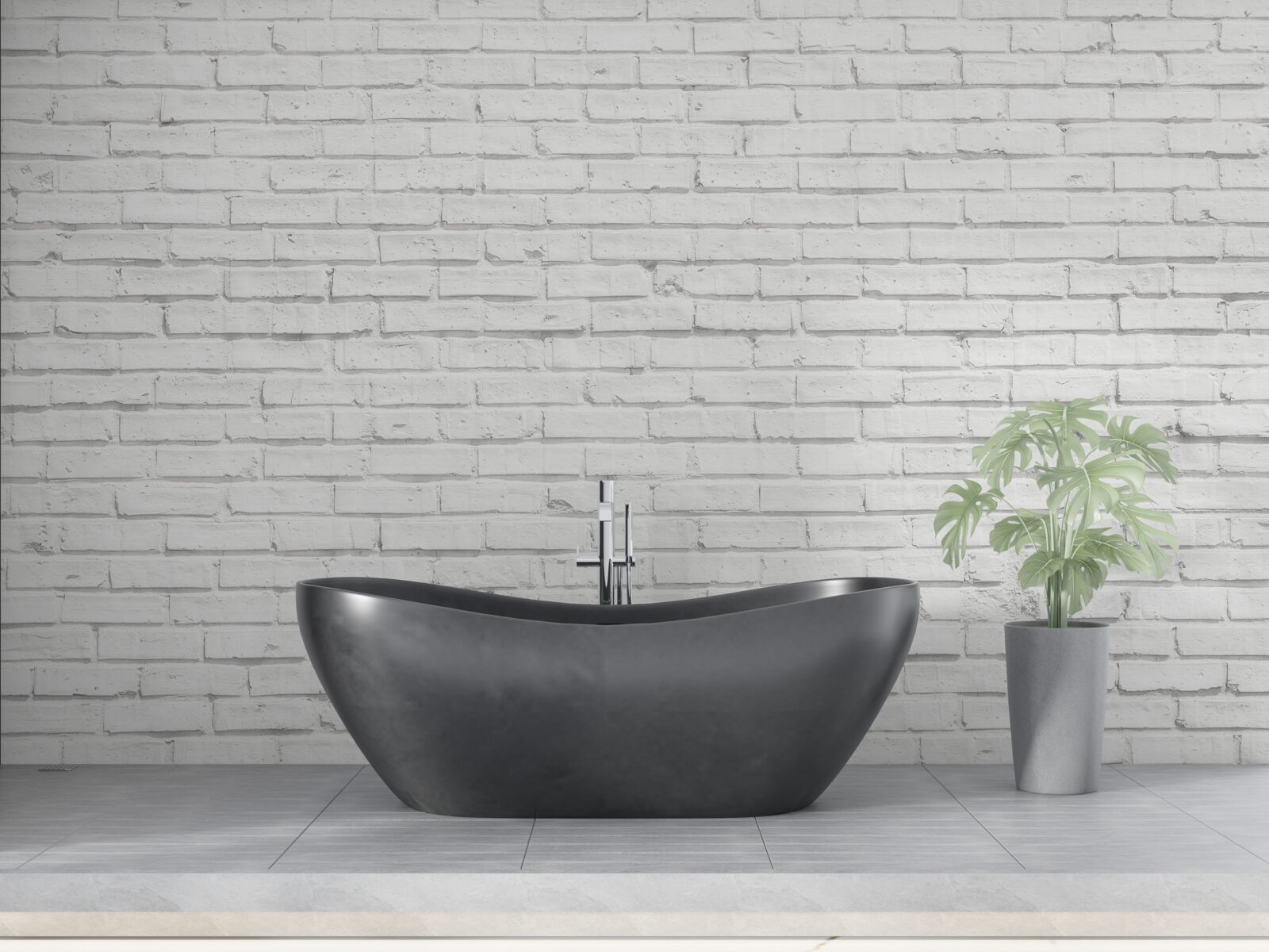 Fotobehang witte bakstenen basis