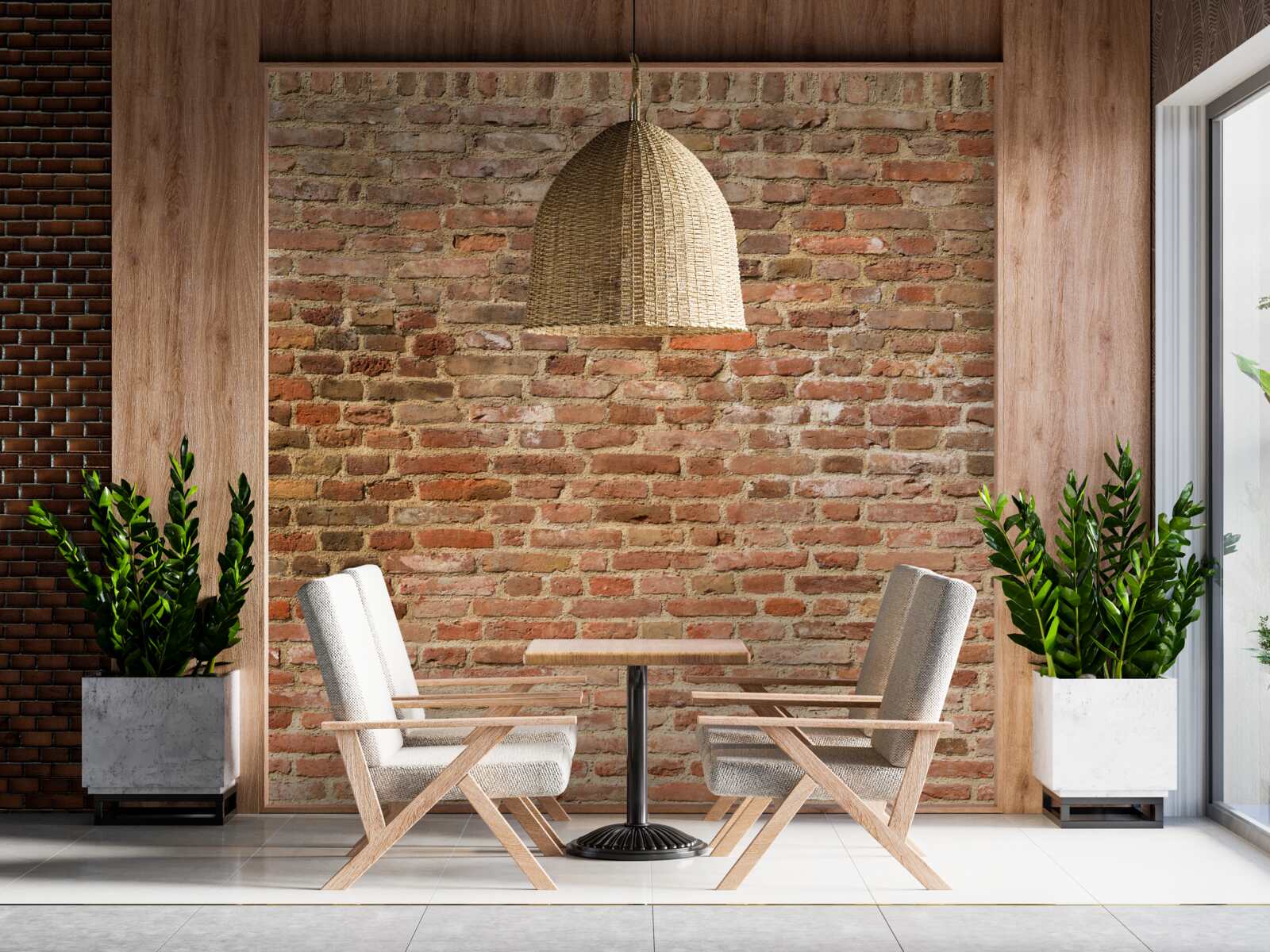 Fotobehang oude bruine bakstenen muur