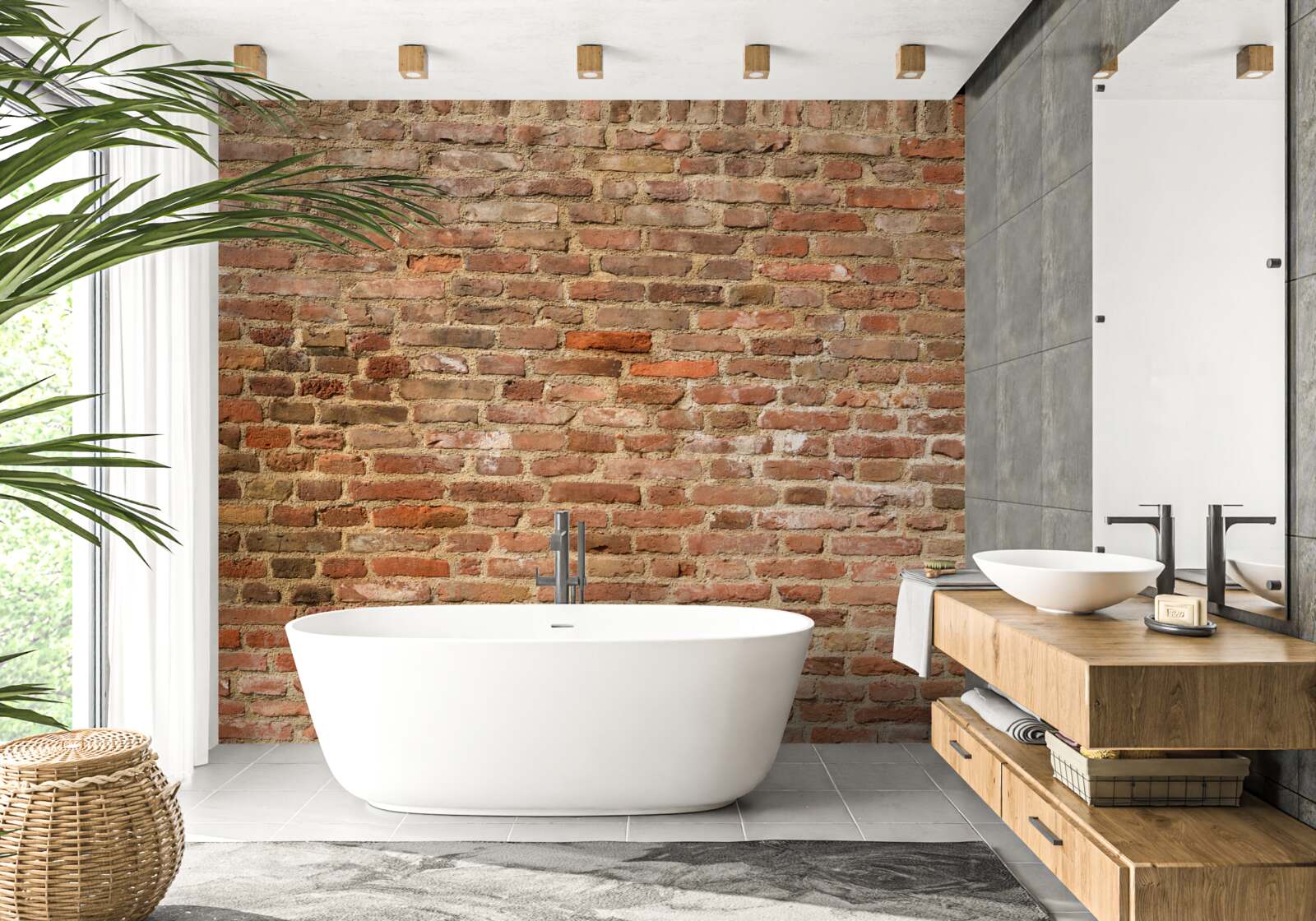 Fotobehang oude bruine bakstenen muur