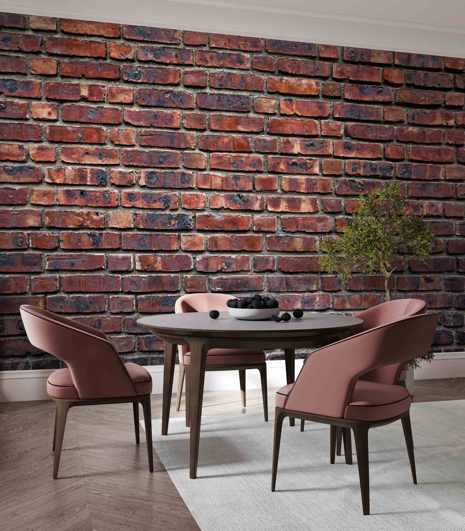 Fotobehang donkere bakstenen muur