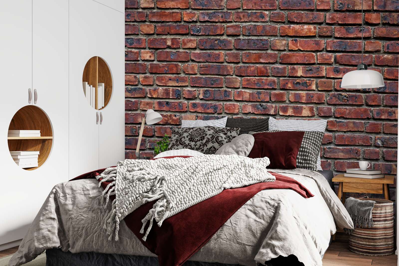 Fotobehang donkere bakstenen muur