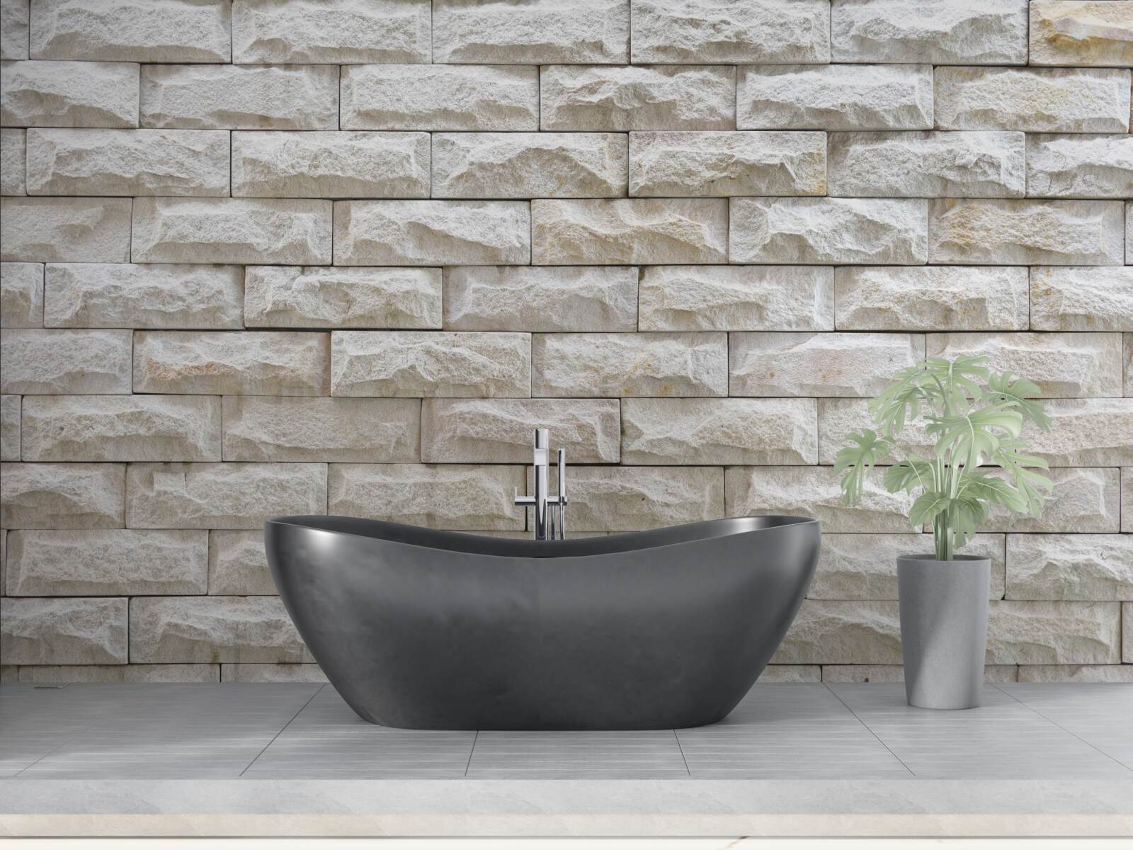 Fotobehang licht stenen muur