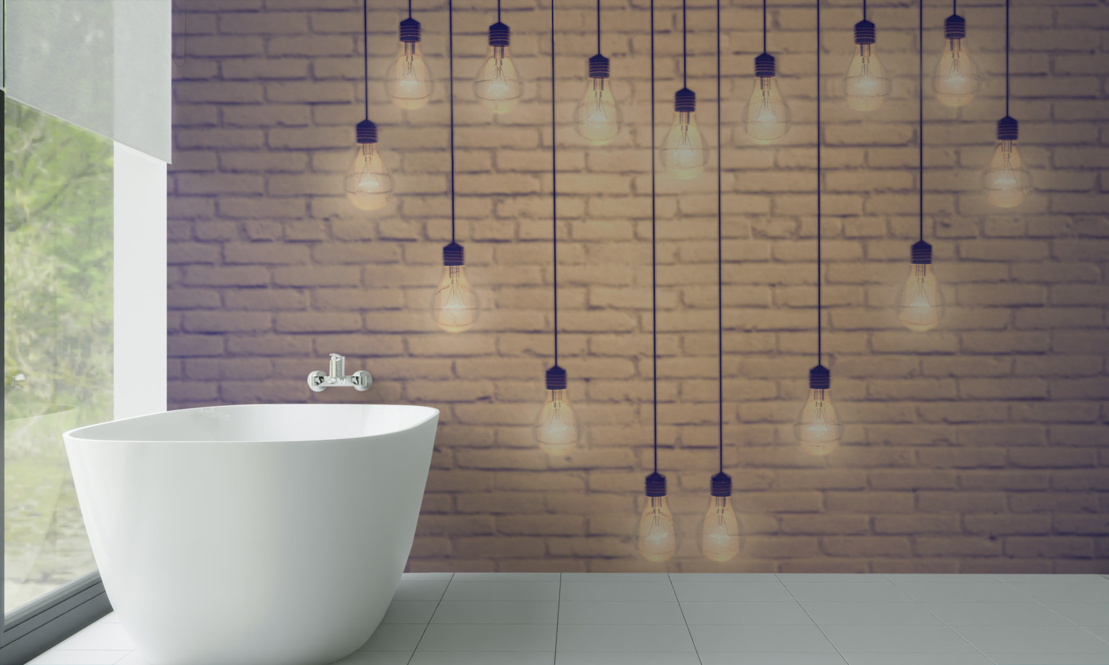 Fotobehang een hart van fluorescerende lampen verschijnt op een cypreskleurige muurachtergrond