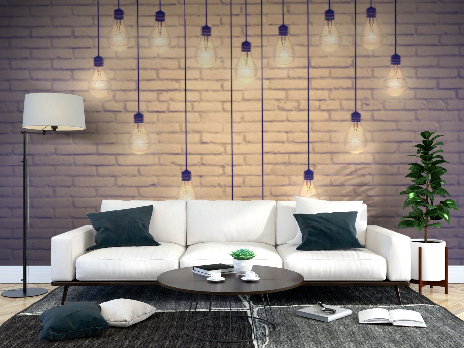 Fotobehang een hart van fluorescerende lampen verschijnt op een cypreskleurige muurachtergrond