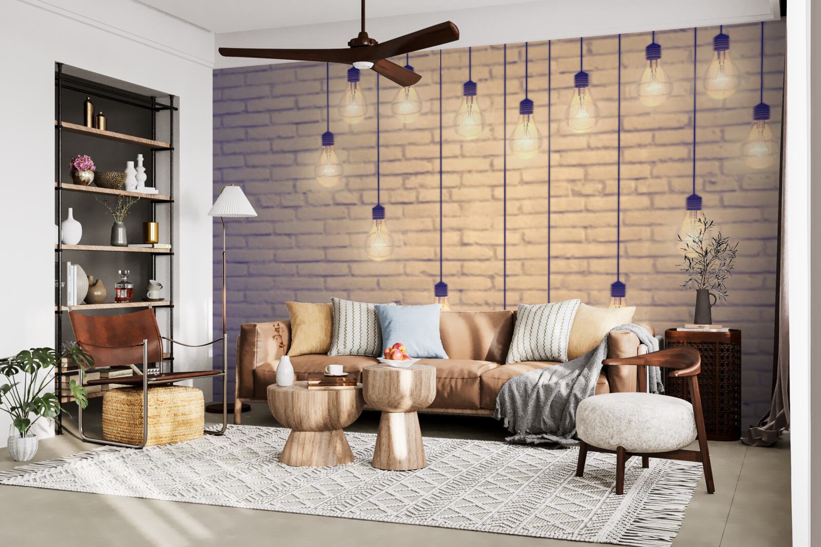 Fotobehang een hart van fluorescerende lampen verschijnt op een cypreskleurige muurachtergrond