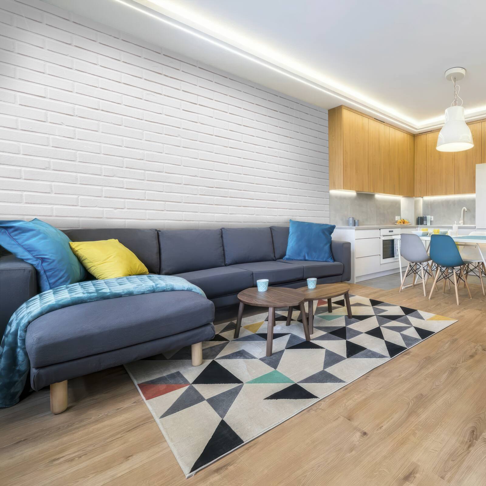 Fotobehang de bakstenen muur is maagdelijk wit