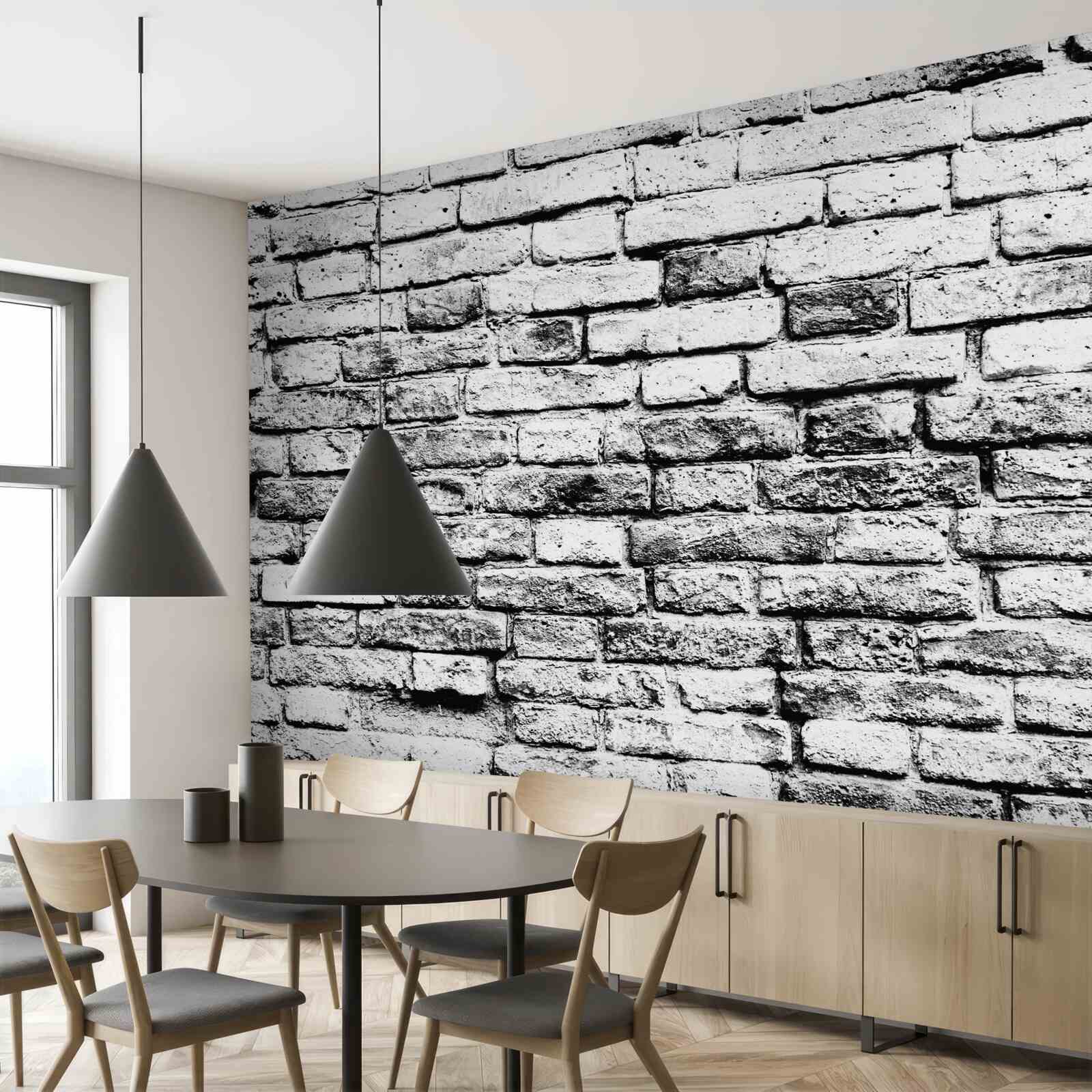 Fotobehang grijze bakstenen muurstructuur