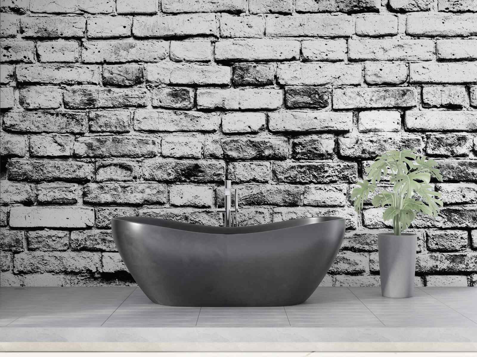 Fotobehang grijze bakstenen muurstructuur