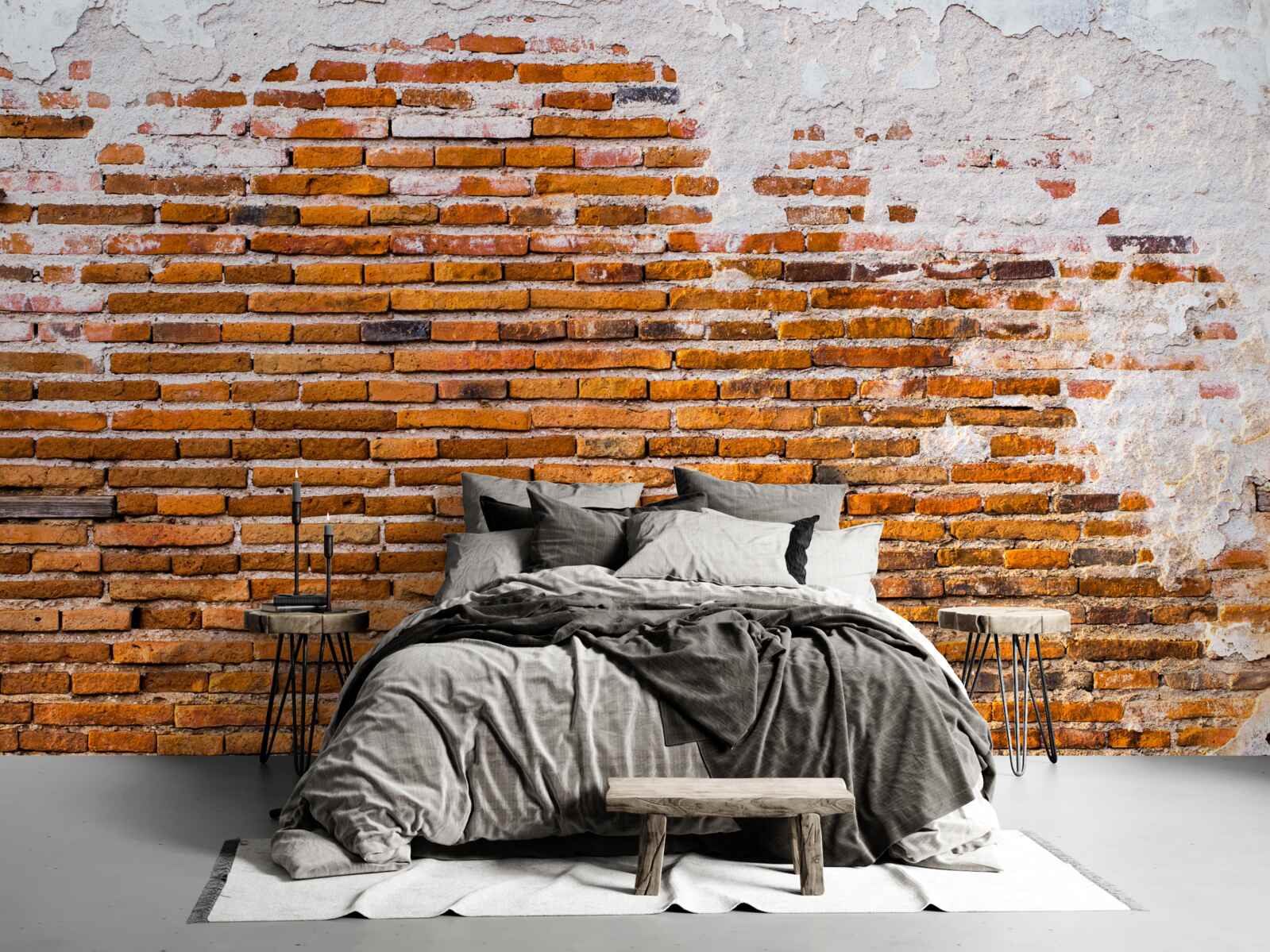 Fotobehang oude bakstenen muur die zijn uiterlijk heeft verloren