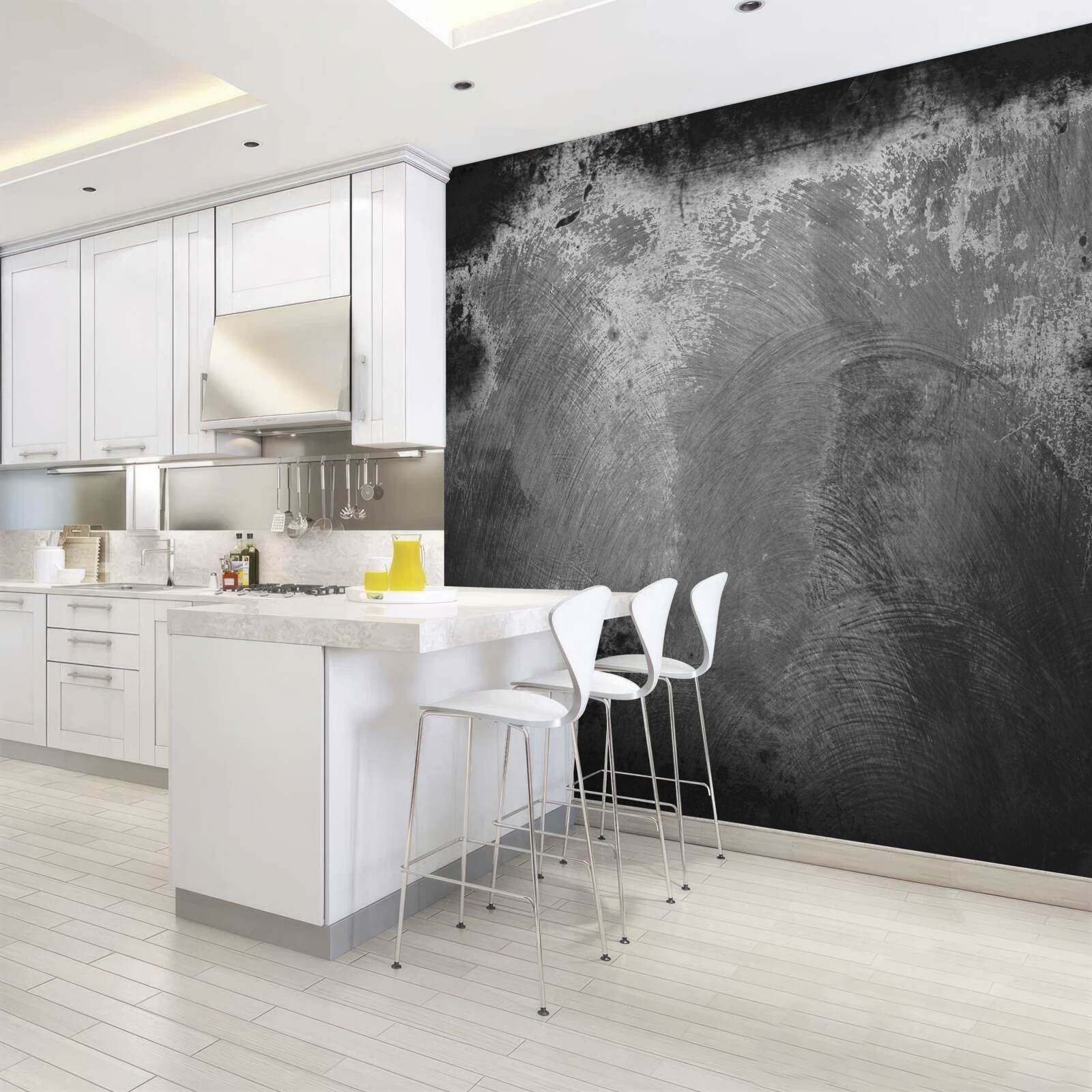 Fotobehang intens zwarte en angstaanjagende muur