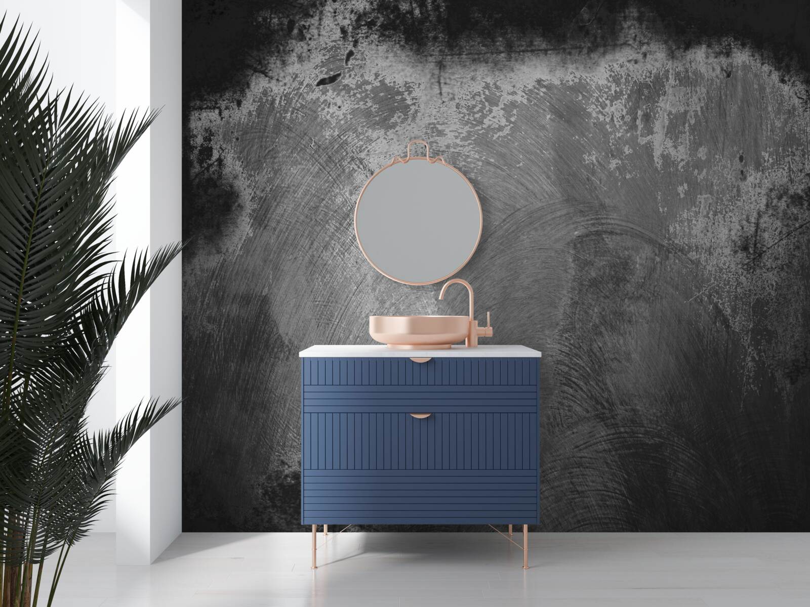 Fotobehang intens zwarte en angstaanjagende muur