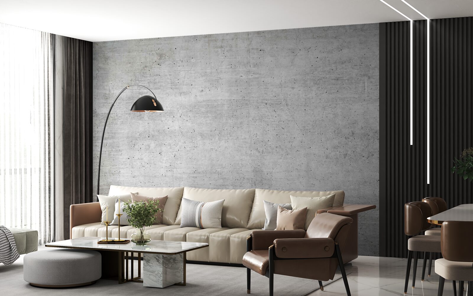 Fotobehang gepleisterde grijze textuur