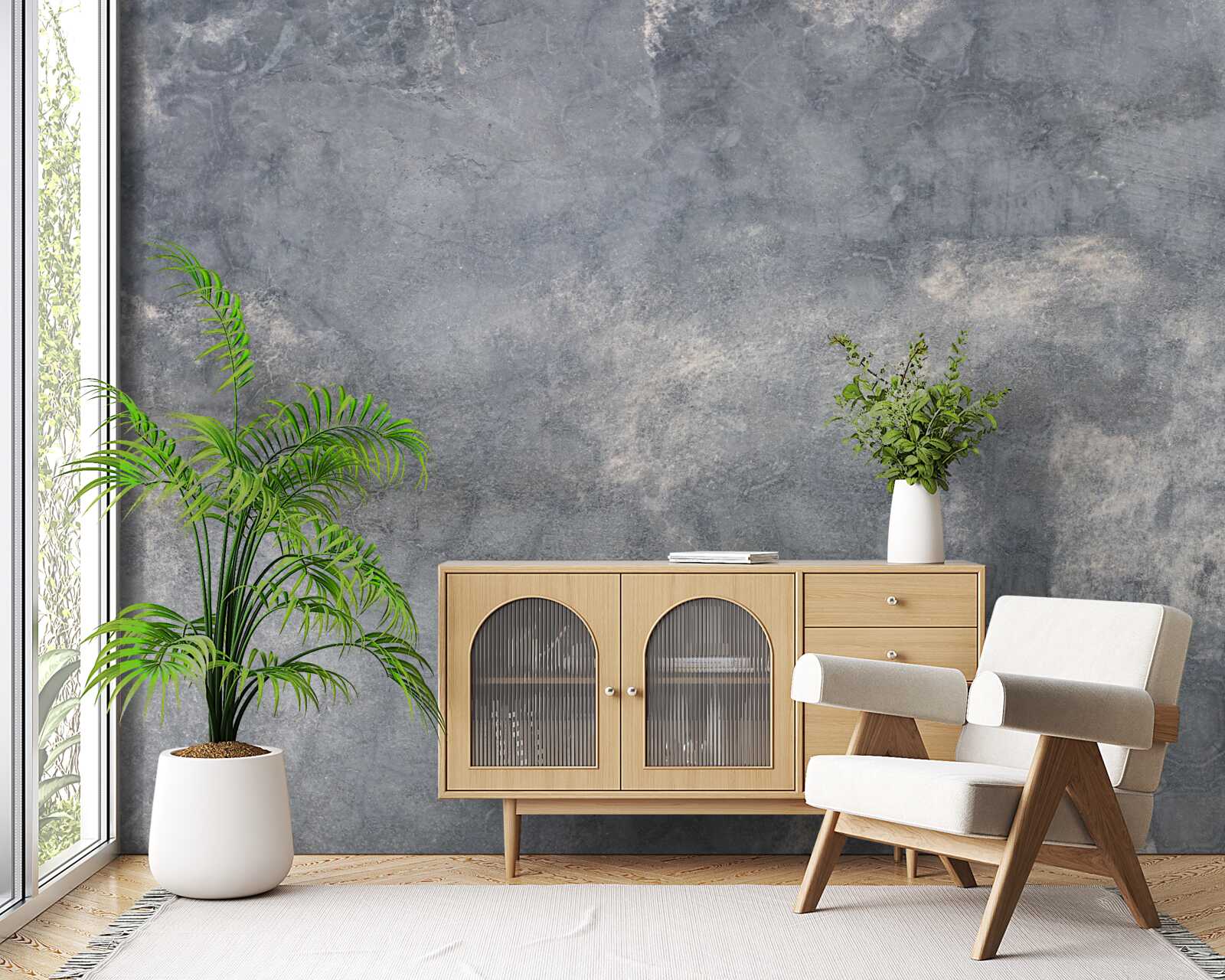 Fotobehang gevormde cementmuur