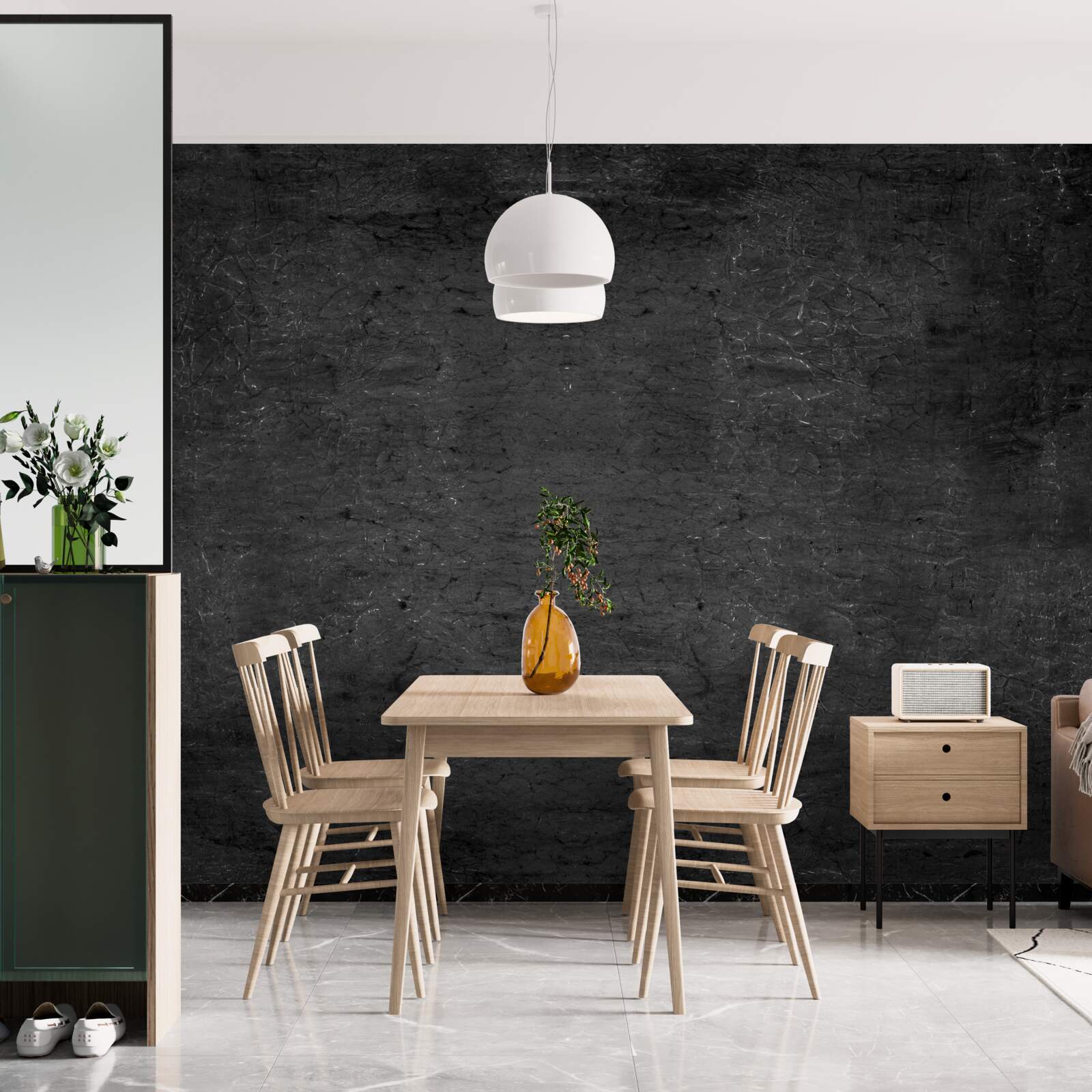 Fotobehang donkere cementmuur