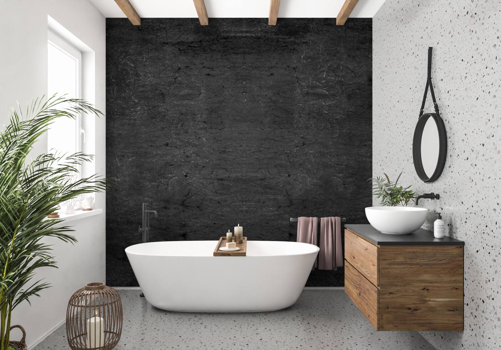 Fotobehang donkere cementmuur