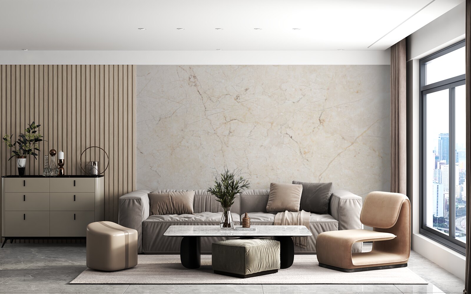 Fotobehang beige marmeren achtergrond