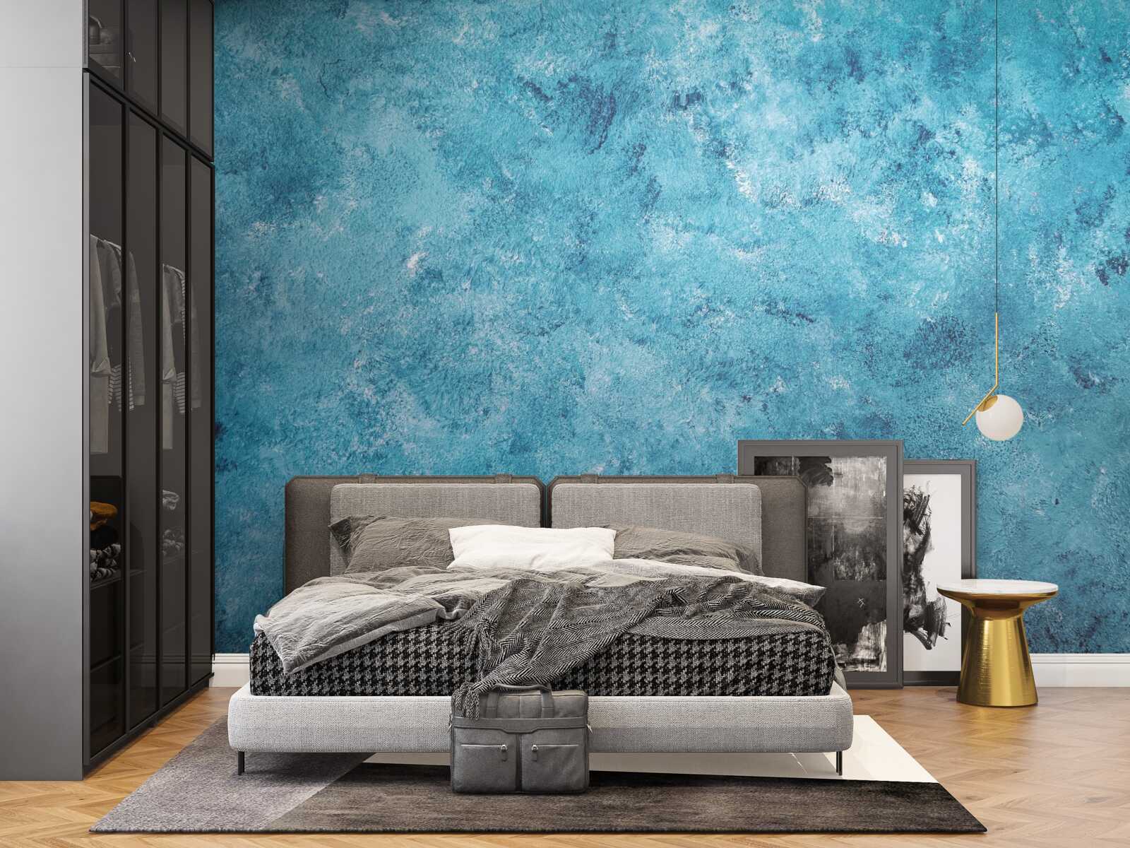 Fotobehang conceptuele golf van blauwe flikkering