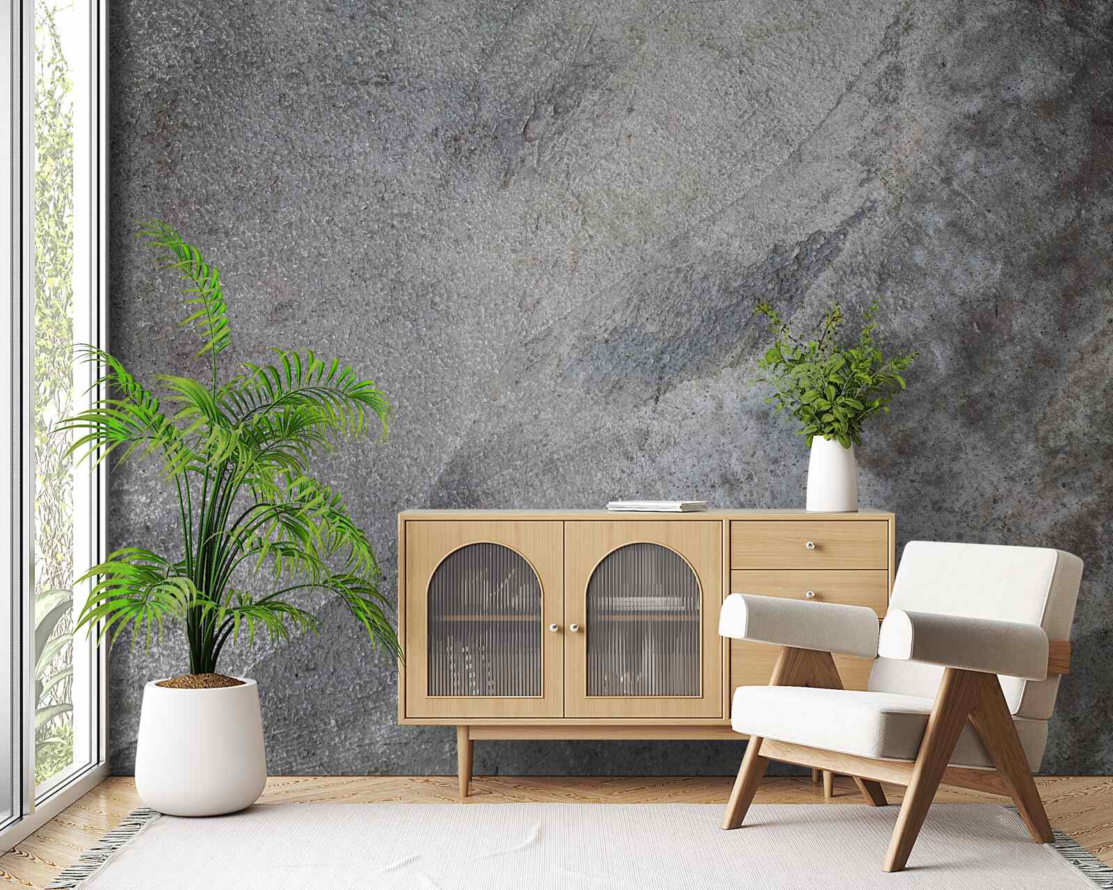 Fotobehang Gepolijste cementmuur