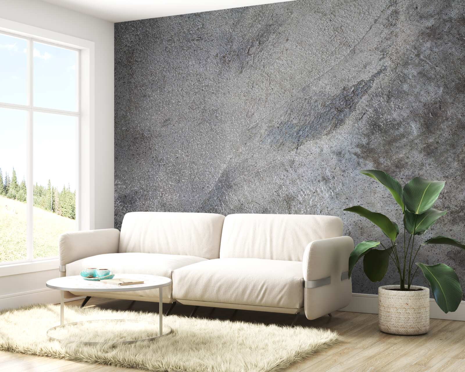 Fotobehang Gepolijste cementmuur