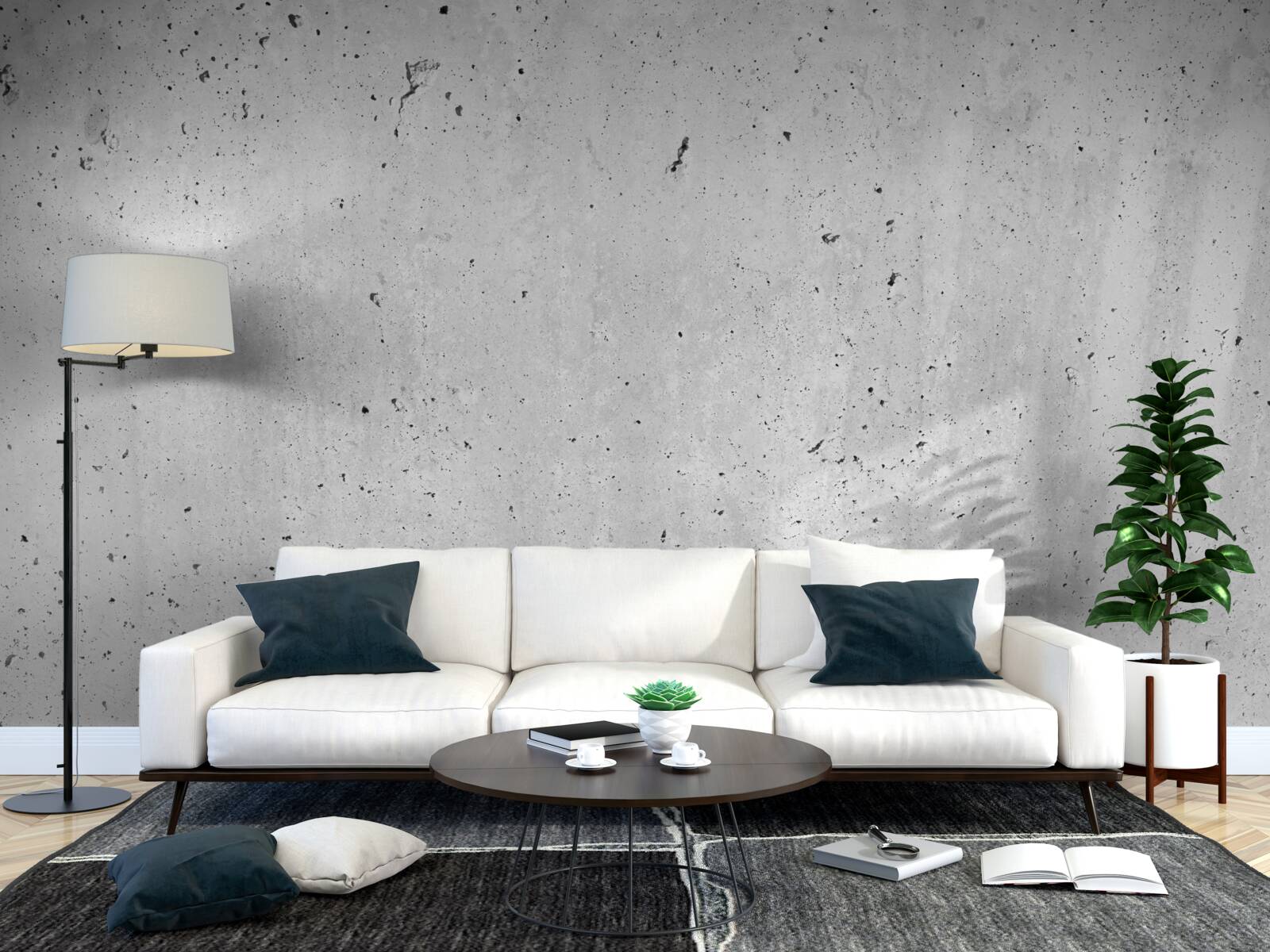 Fotobehang betonnen muur structuur