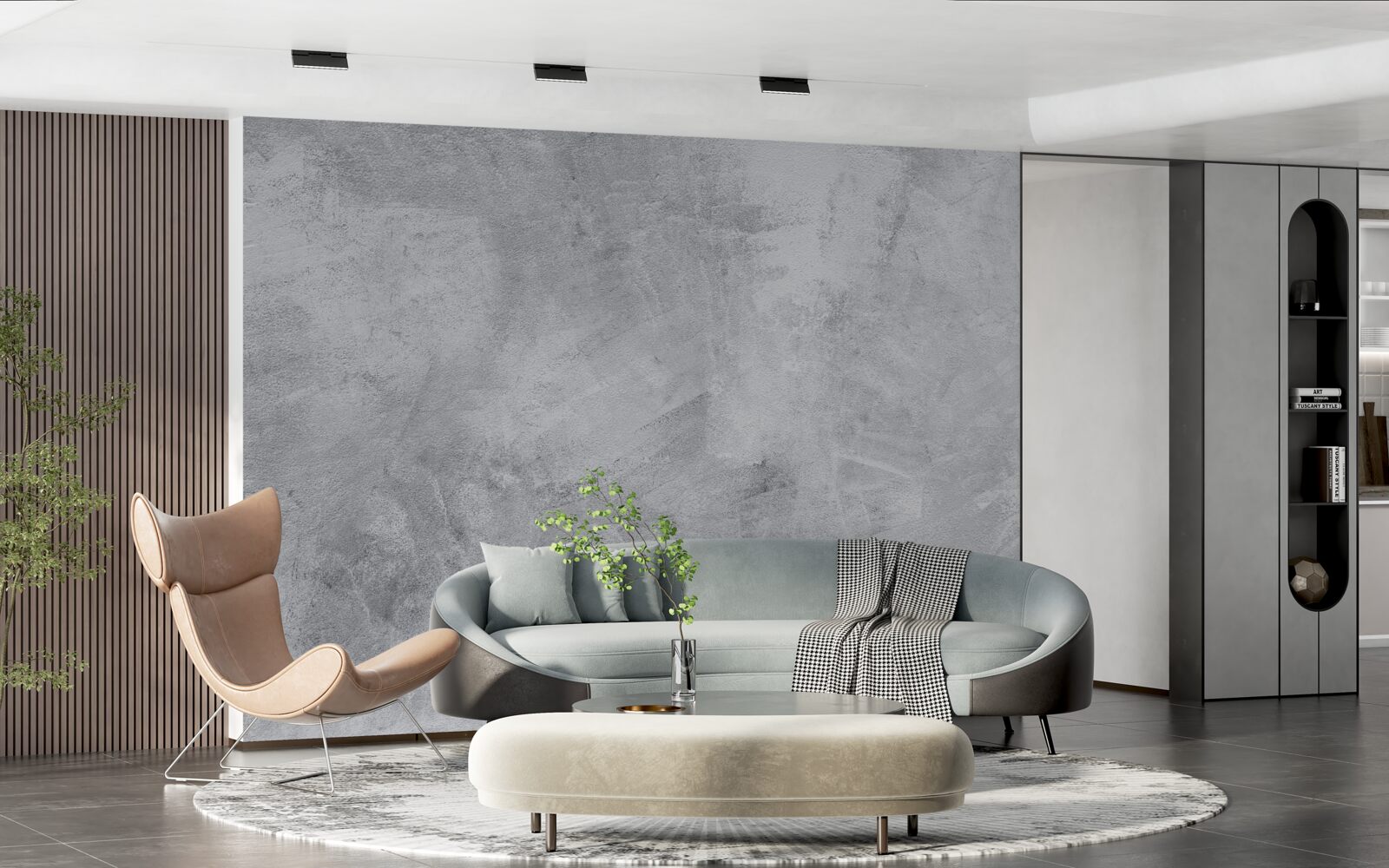 Fotobehang Wand in loftstijl van gips