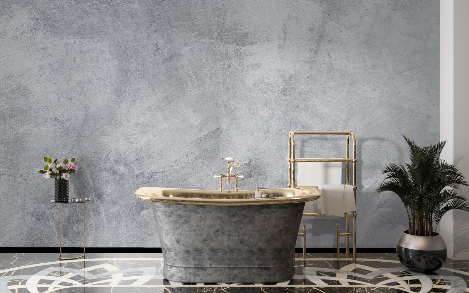 Fotobehang Wand in loftstijl van gips