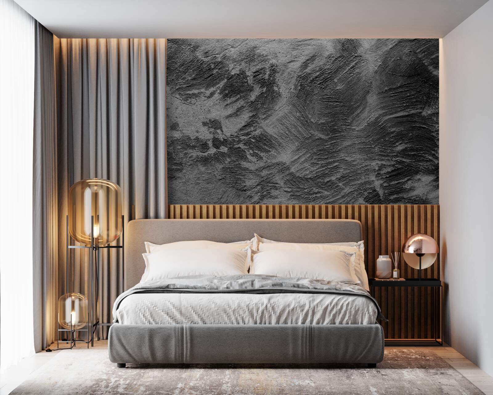 Fotobehang decoratieve strepen in lichte en donkere tinten