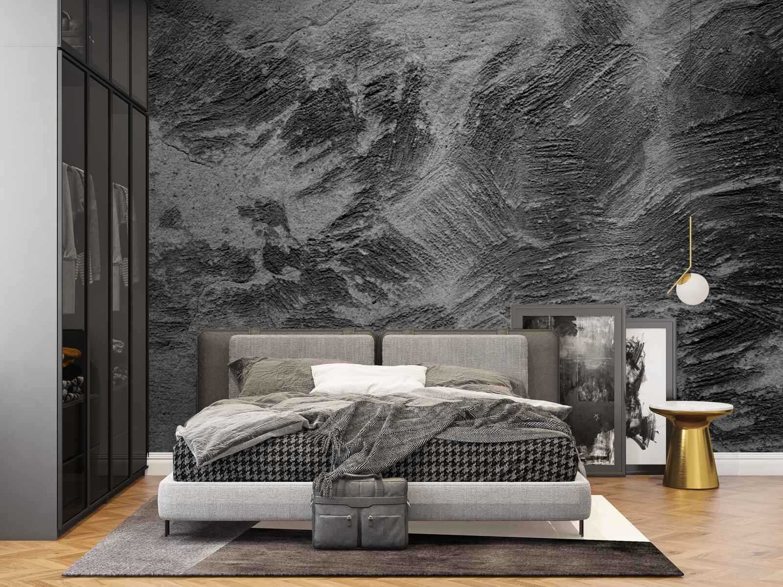 Fotobehang decoratieve strepen in lichte en donkere tinten