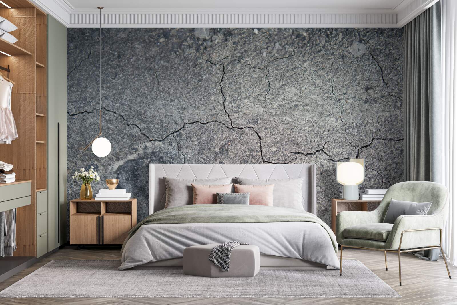 Fotobehang de droge toestand van de bodem