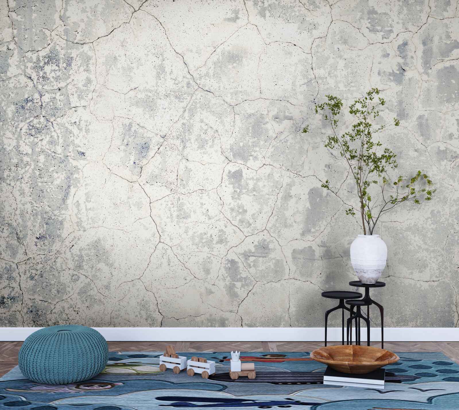 Fotobehang bovenop de cementbarrière