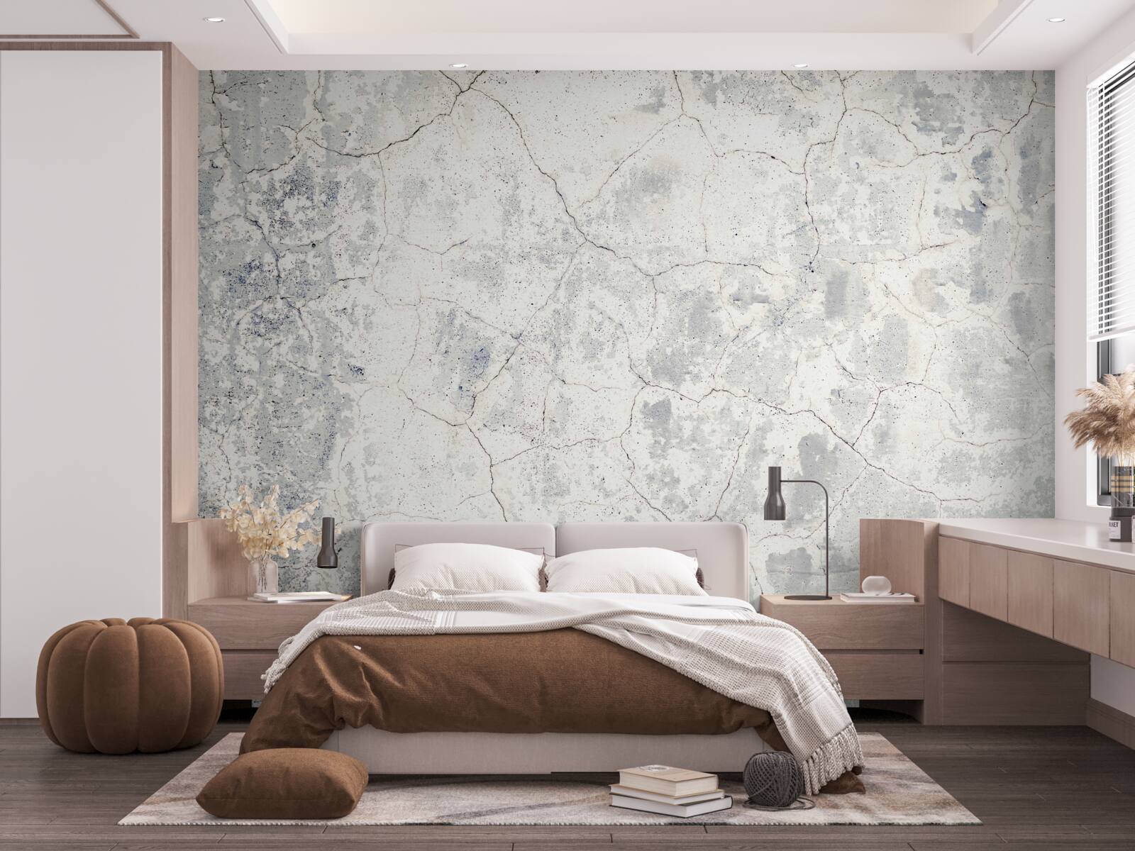 Fotobehang bovenop de cementbarrière