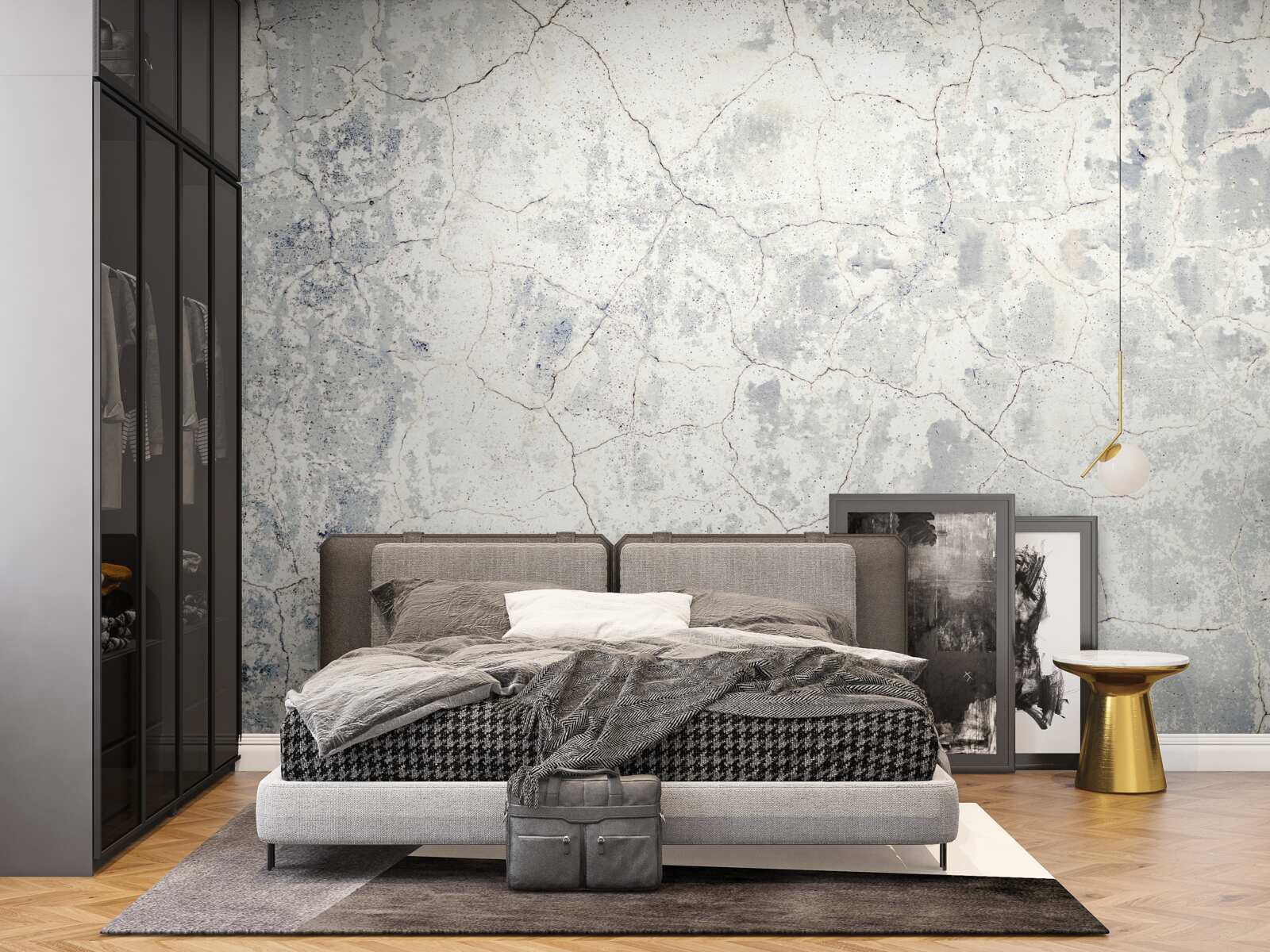 Fotobehang bovenop de cementbarrière