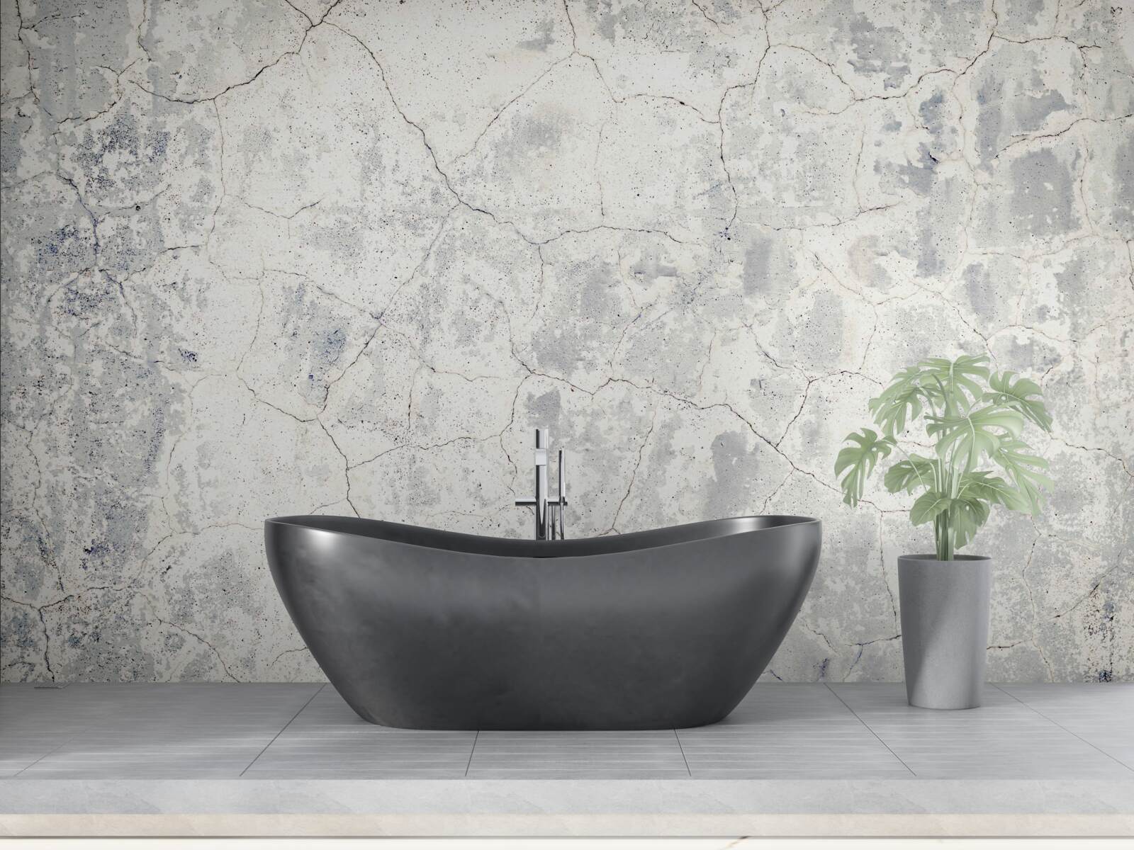 Fotobehang bovenop de cementbarrière