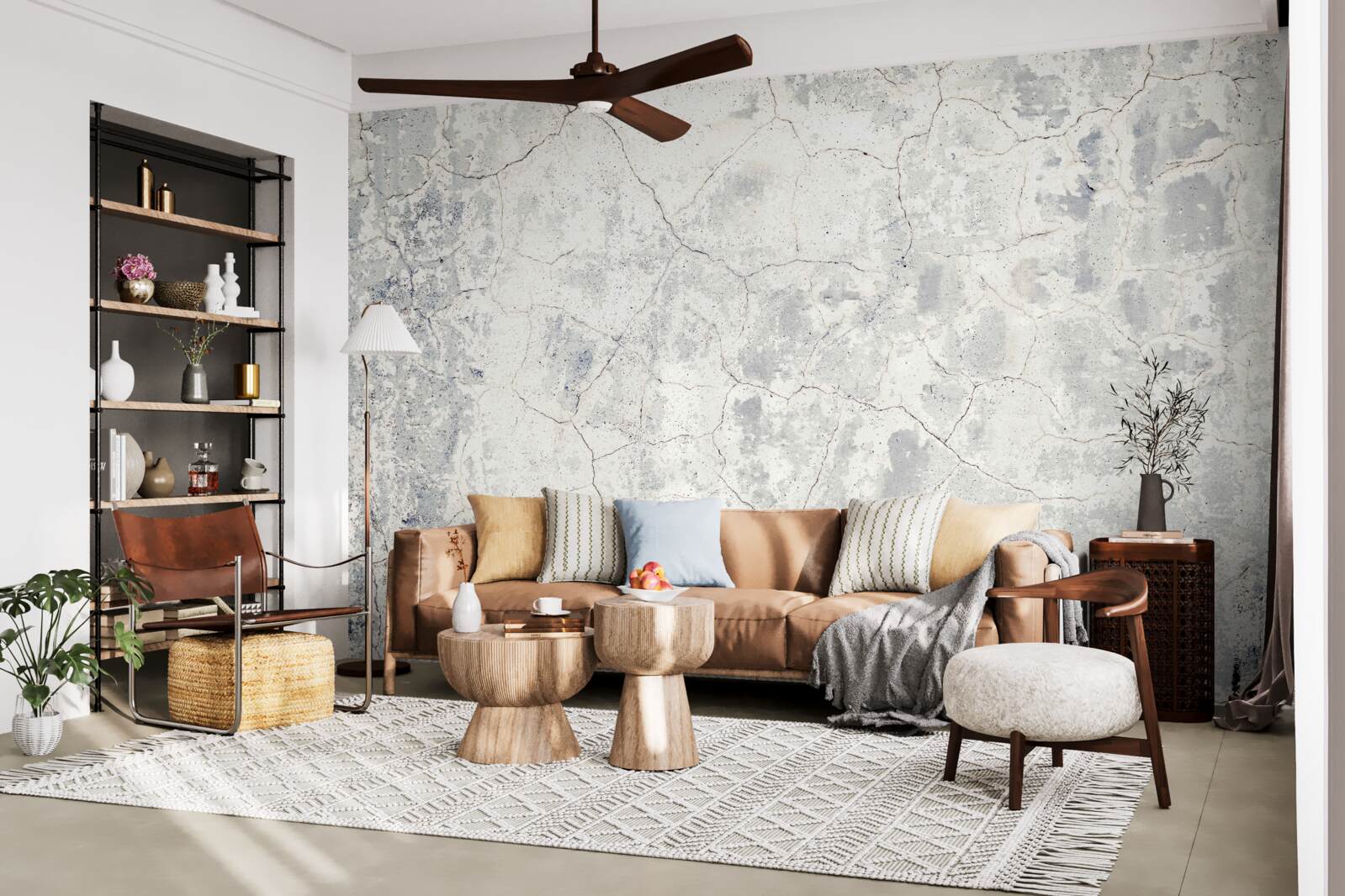 Fotobehang bovenop de cementbarrière