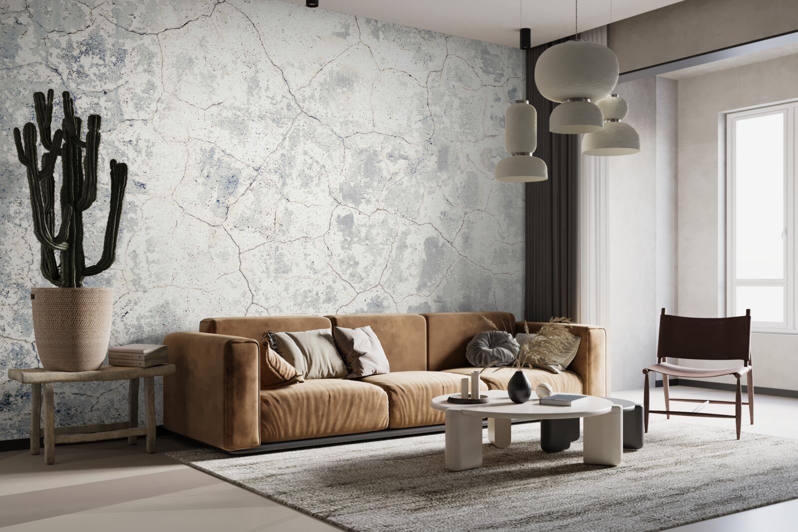 Fotobehang bovenop de cementbarrière