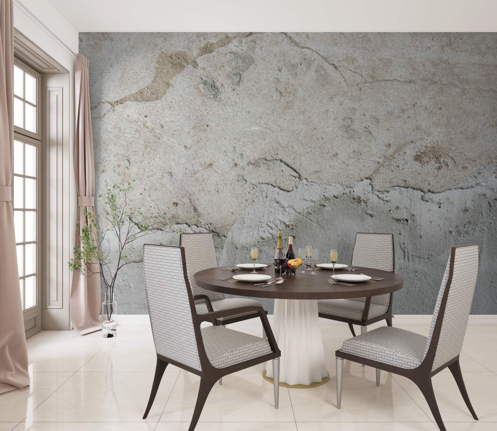 Fotobehang betonnen muur met gebreken