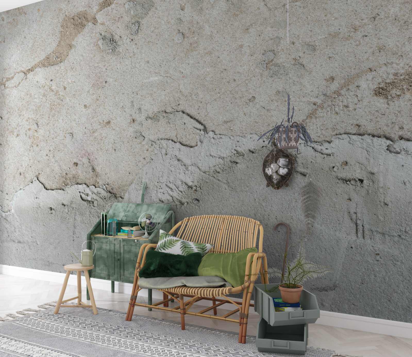 Fotobehang betonnen muur met gebreken