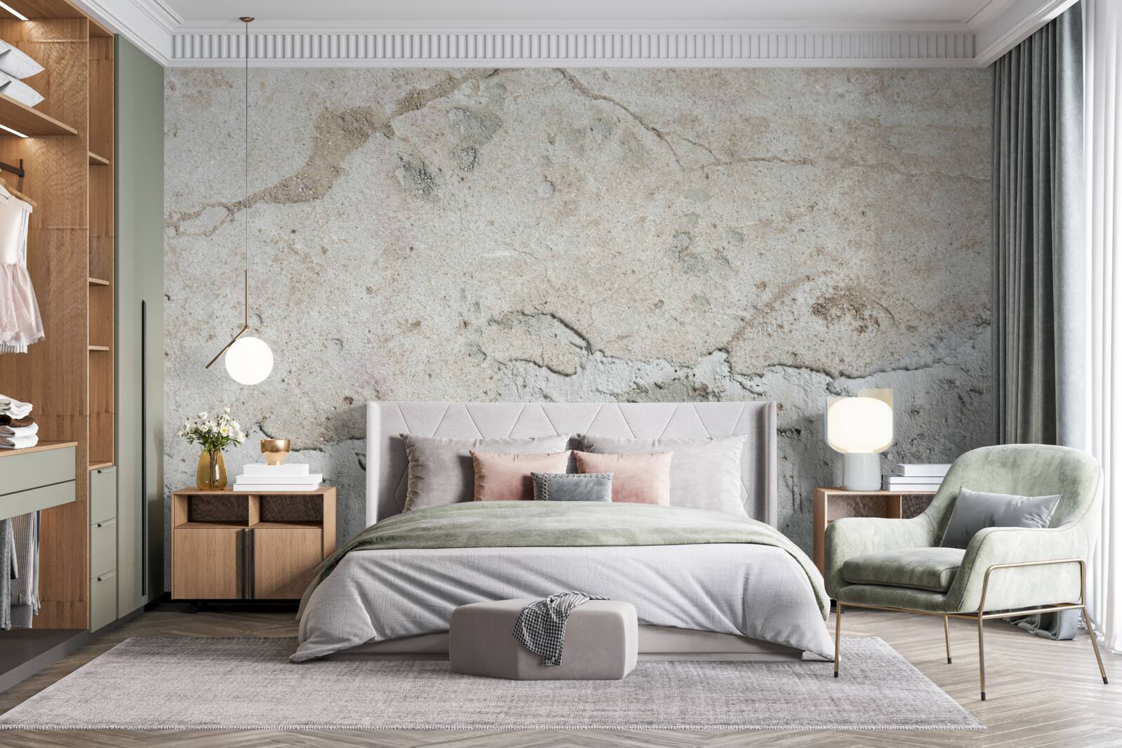 Fotobehang betonnen muur met gebreken