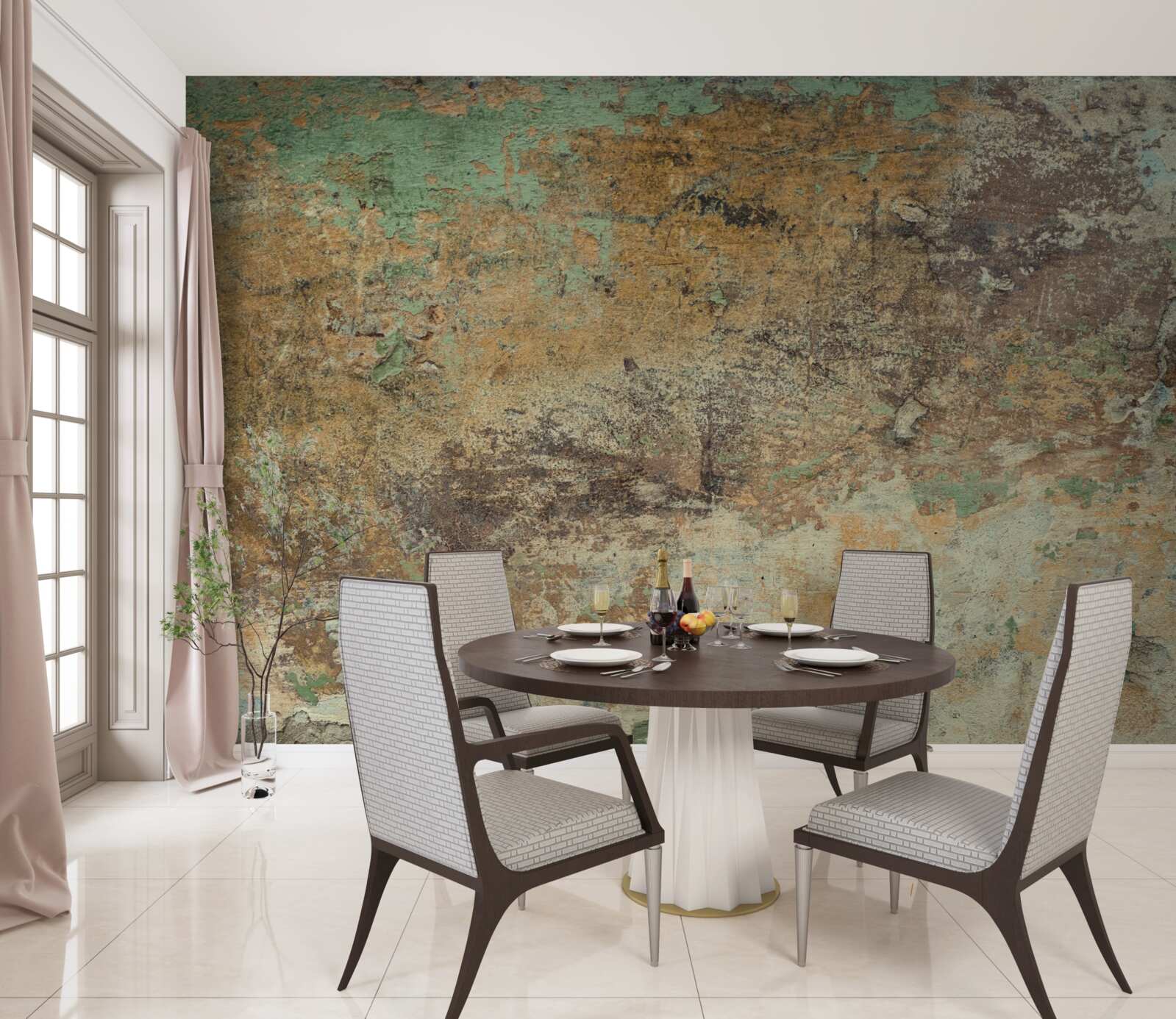 Fotobehang Muur met abstracte roest