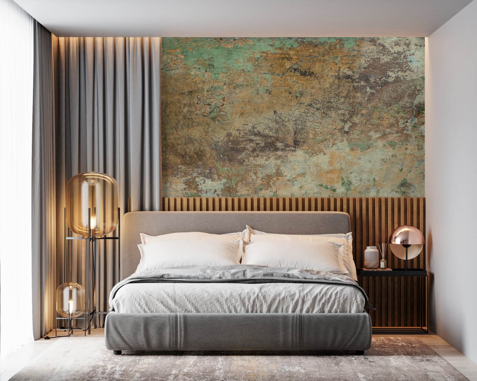 Fotobehang Muur met abstracte roest