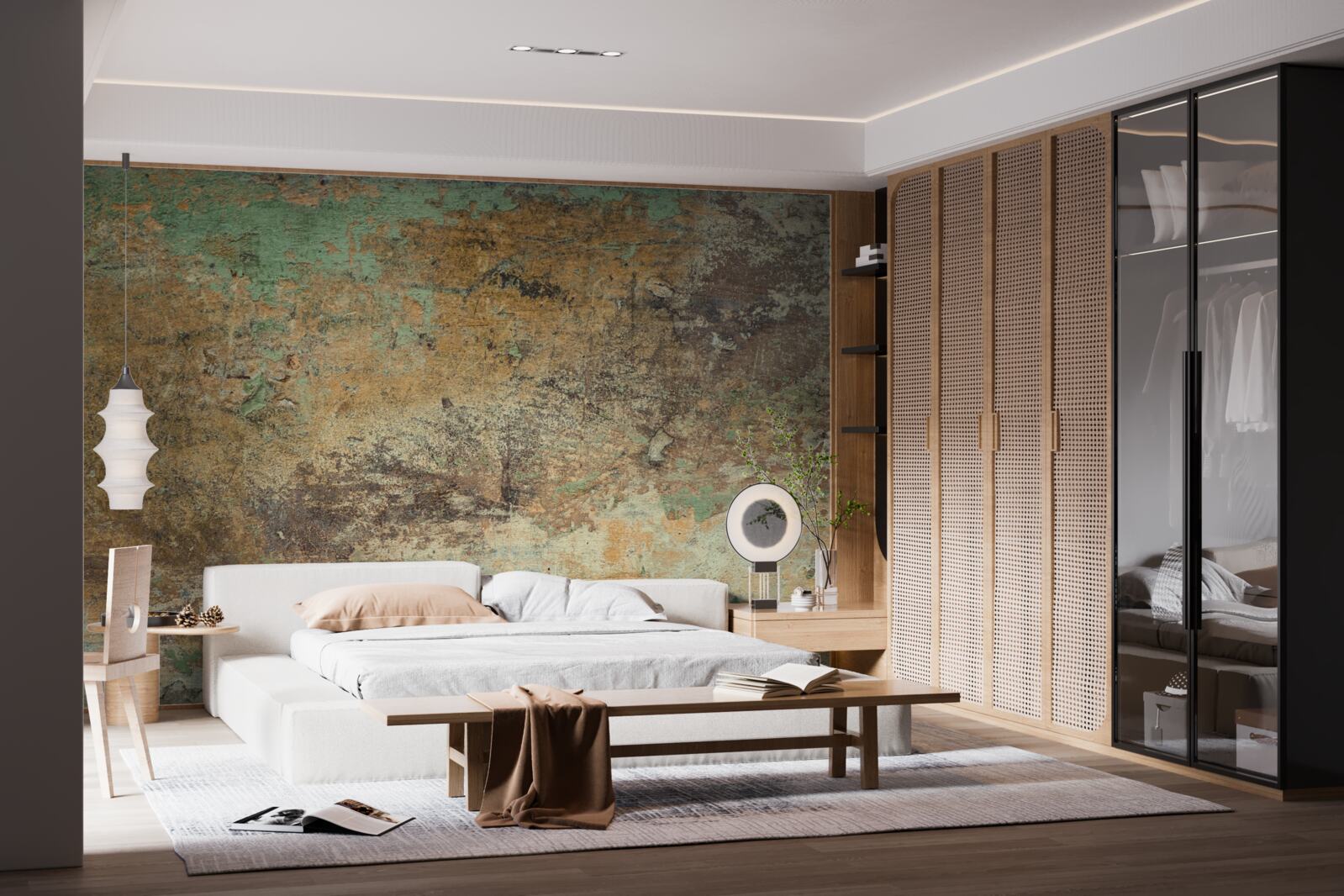 Fotobehang Muur met abstracte roest