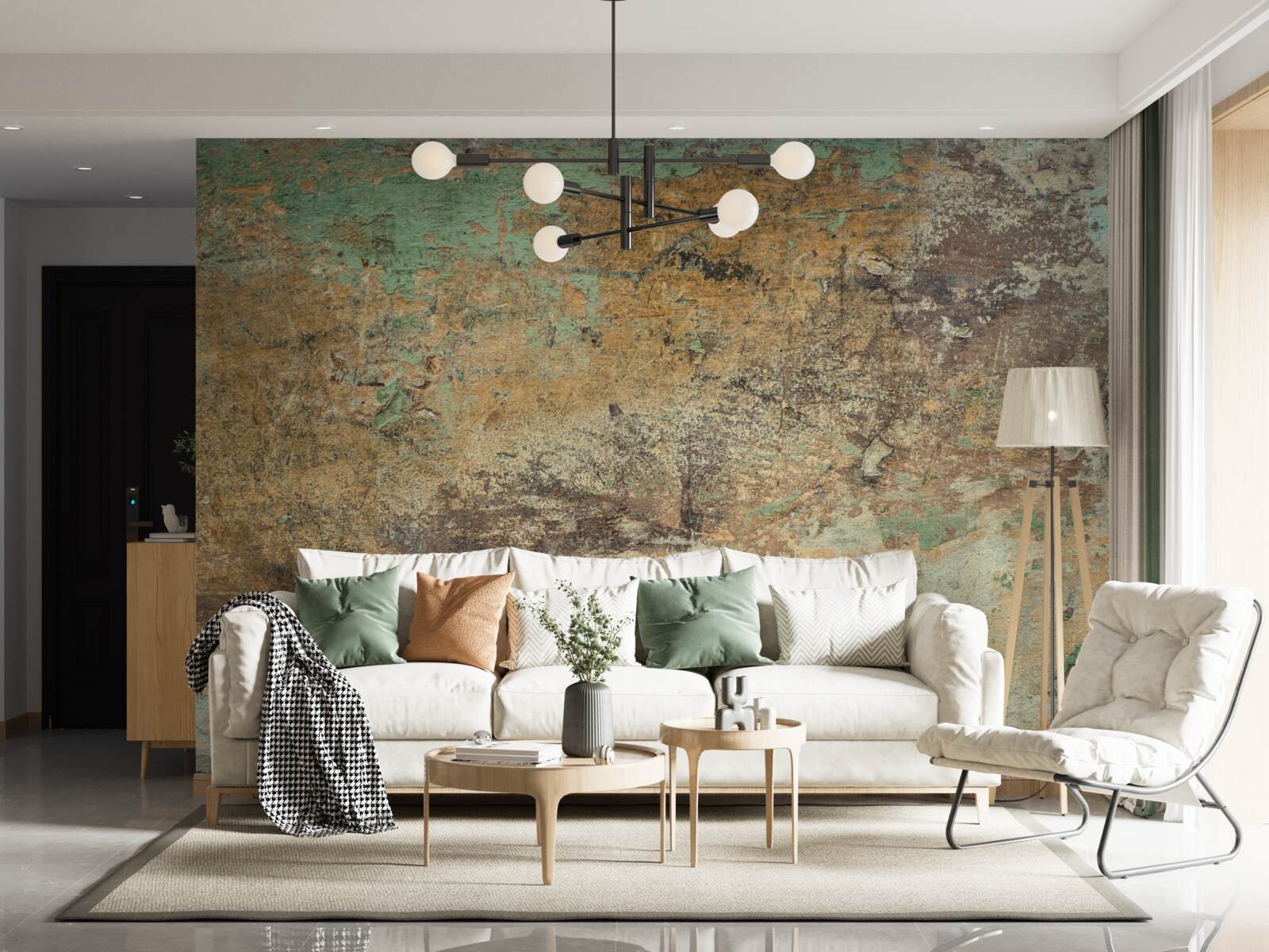 Fotobehang Muur met abstracte roest