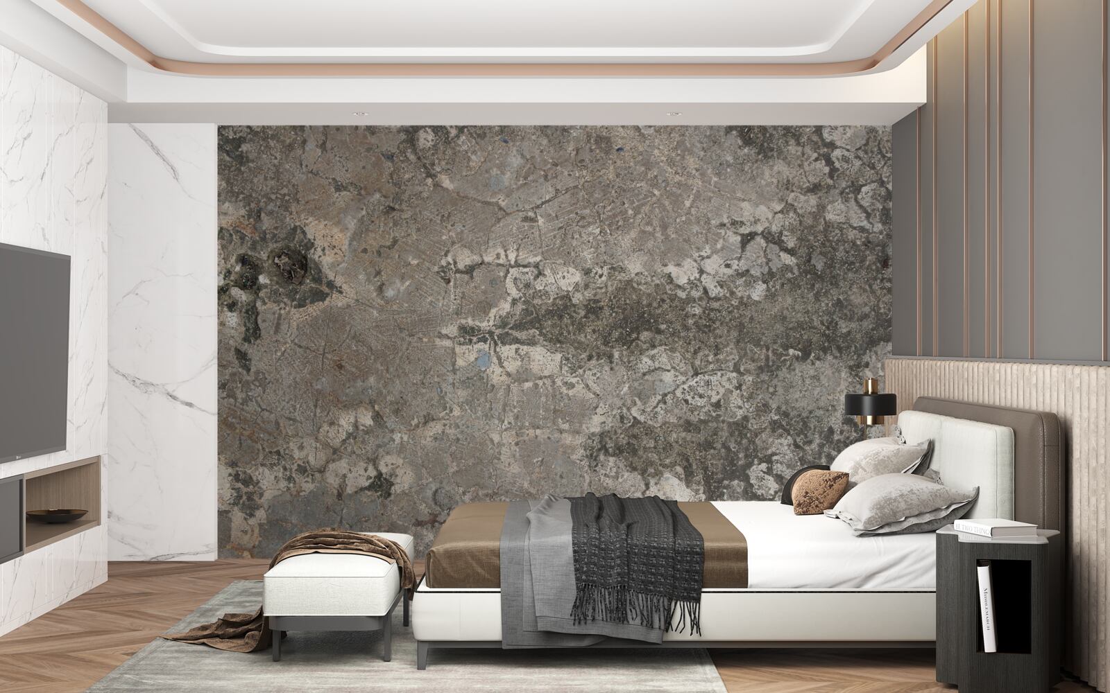 Fotobehang grijs graniet