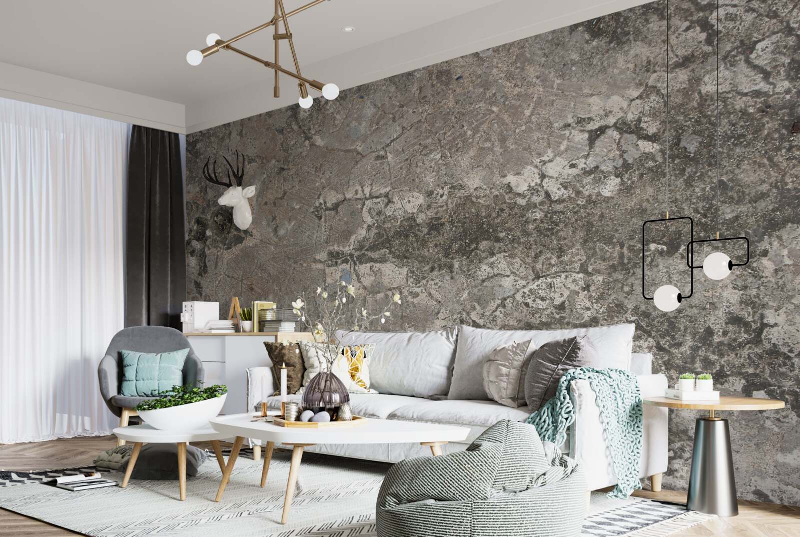 Fotobehang grijs graniet